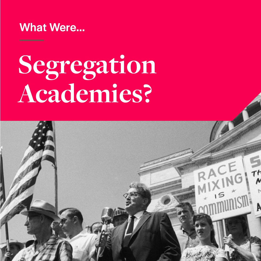 Segregation academies or &ldquo;white flight&rdquo; academies, were private schools established in the United States in the 1950&rsquo;s in response to the landmark 1954 Supreme Court decision Brown v. The Board of Education. These schools were creat