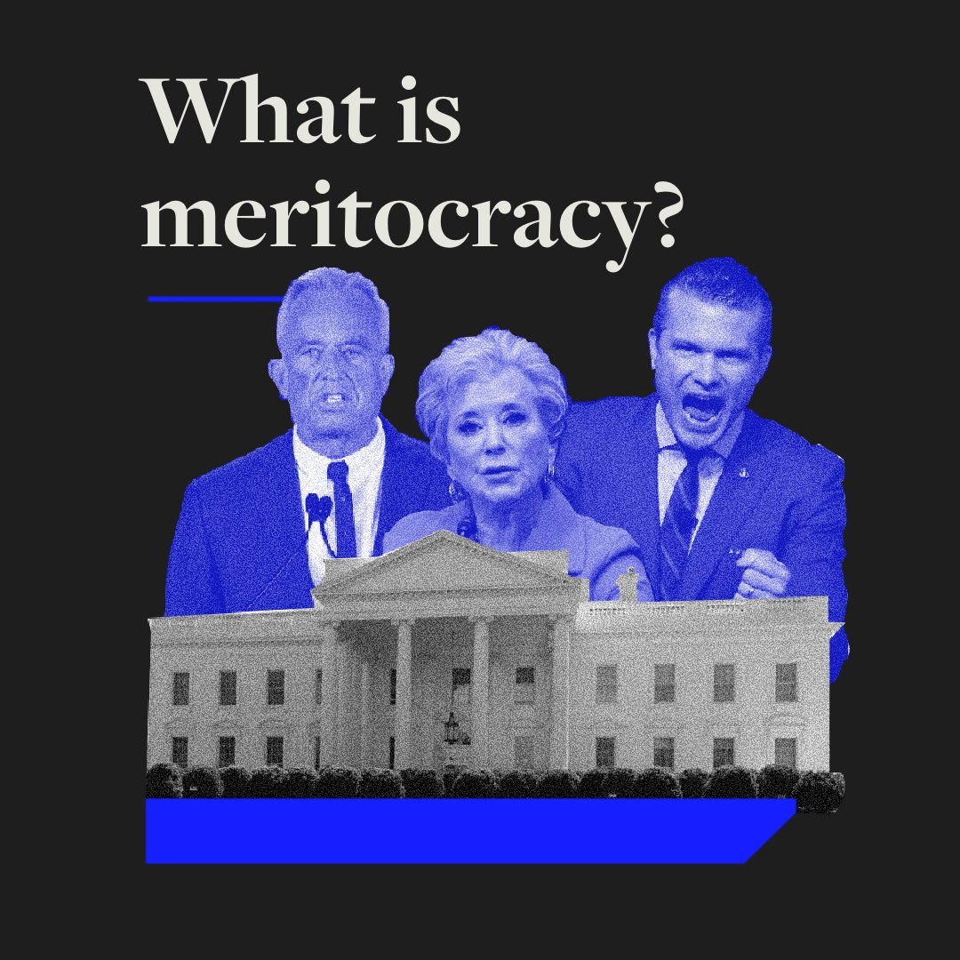 What is a meritocracy? 

Meritocracy is a society or governmental system where people in power (or with the most privilege) are selected on the basis of their expertise, skills, and ability.

MAGA pundits have made &ldquo;meritocracy&rdquo; a central