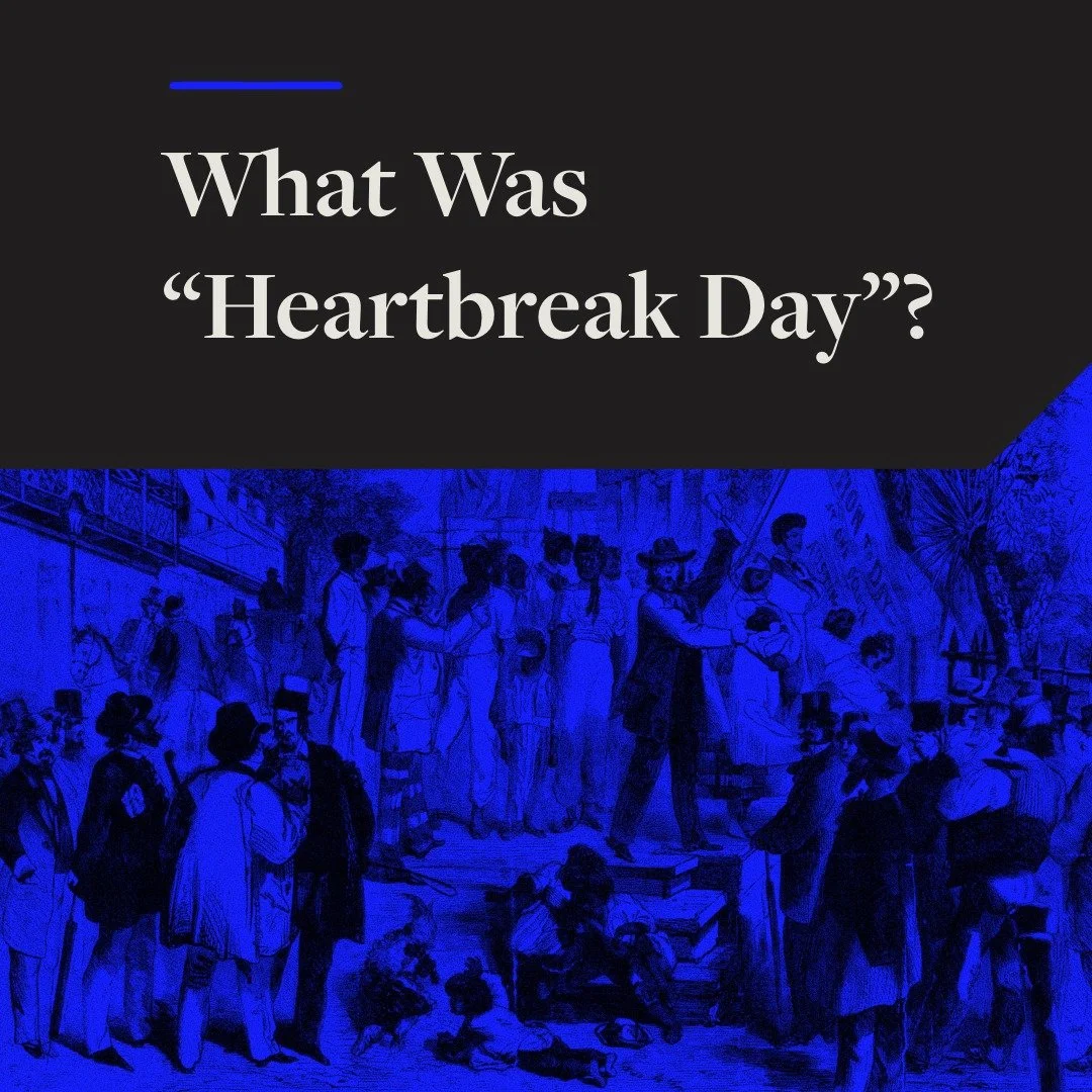 What Was &ldquo;Heartbreak Day&rdquo;?

&ldquo;Heartbreak Day&rdquo; refers to New Year&rsquo;s Day, January 1st, during the period of slavery in the United States as it was a popular day for enslavers to separate families to sell off and traffic ens