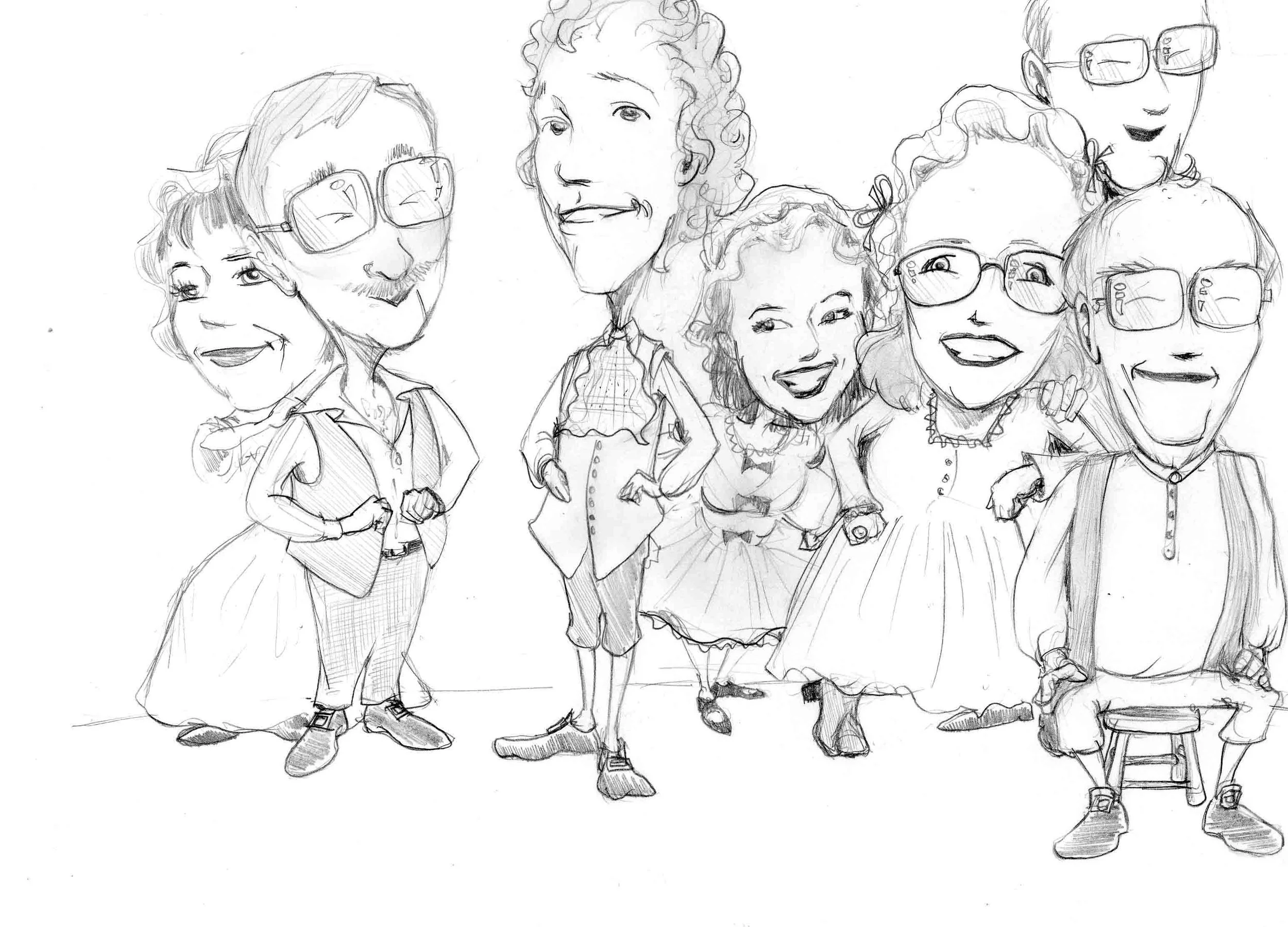Penciled Caricature Group B