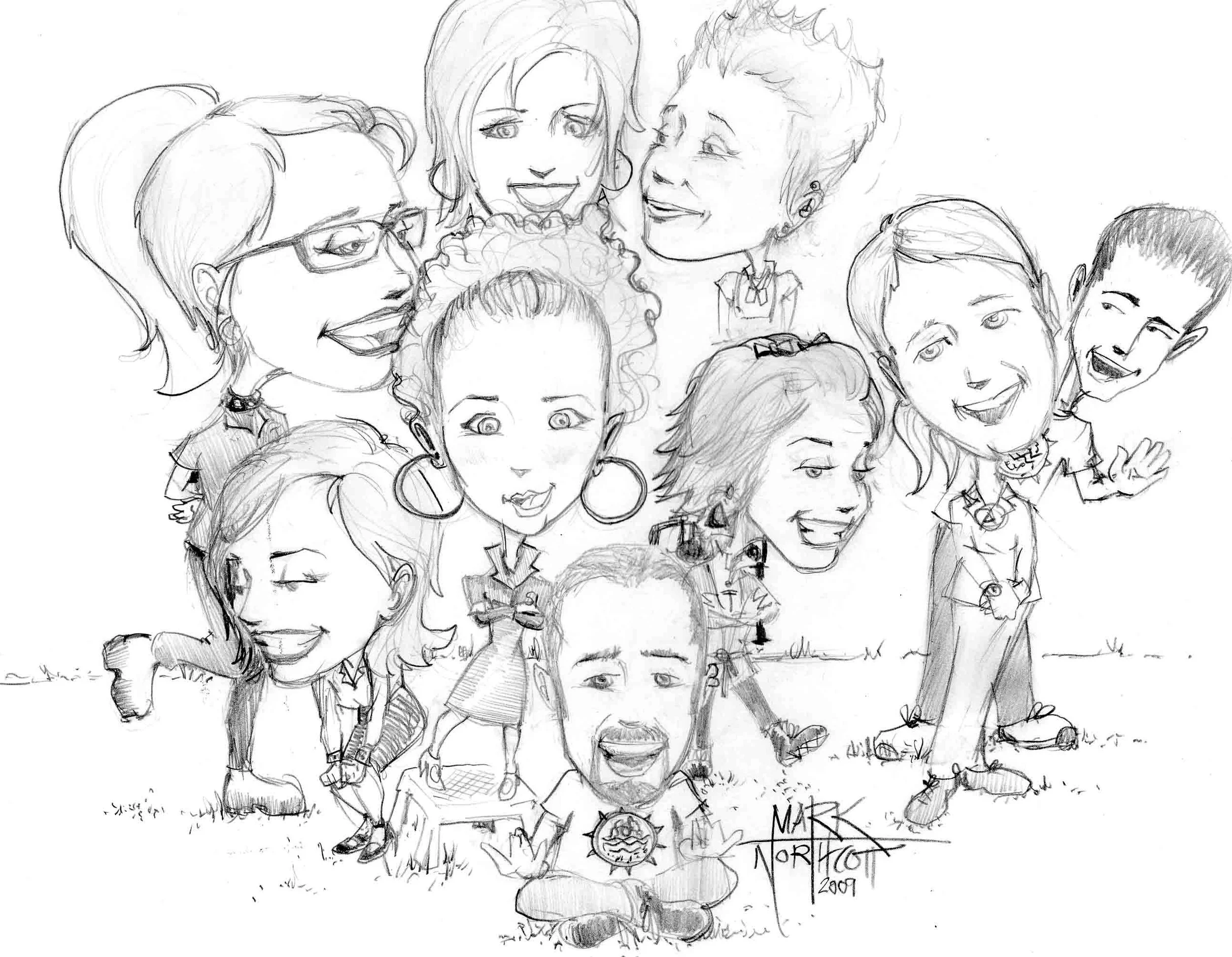Penciled Caricature Group C