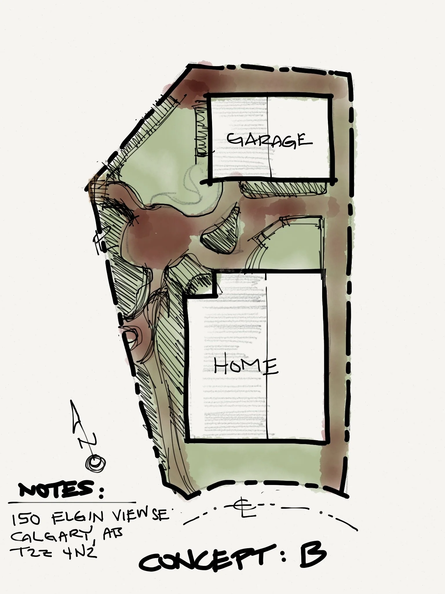Landscape design process: Concepting B