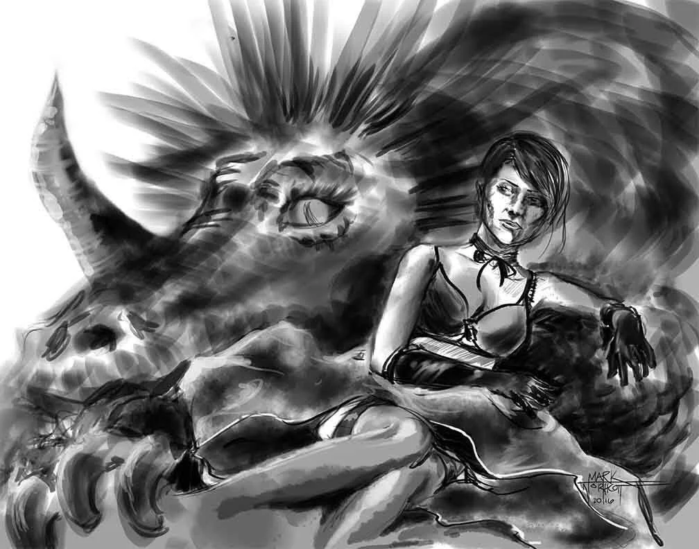 Using my Cintiq before I traded it in I created this piece during another #Liquidimagination figure drawing event. No dragons were harmed in the creation of this digital artwork.