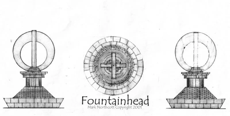 Public square fountain feature concept
