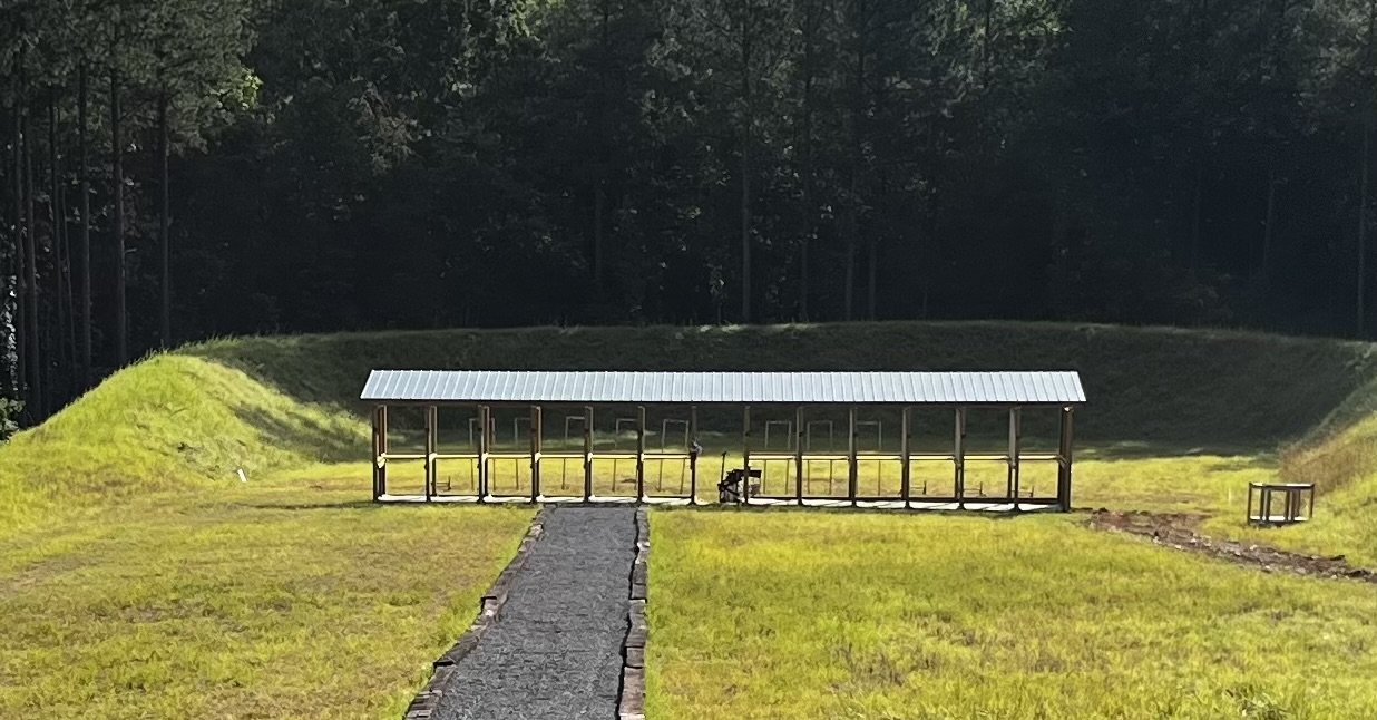 Range shooting shed with 12 covered shooting positions