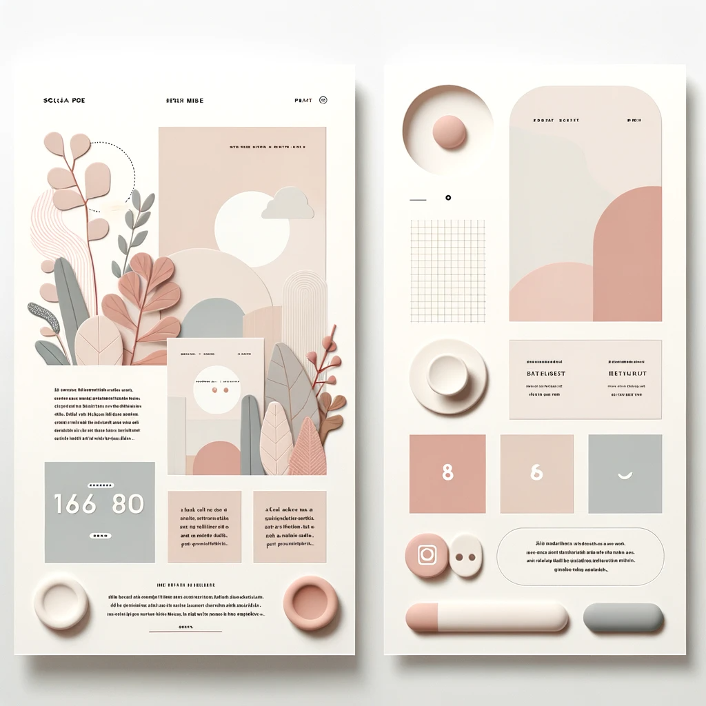 DALL·E 2023-10-16 23.56.50 - Photo of a social media post template designed by 'Cakao Studio'. The design features a minimalist layout, soft color palette, and placeholders for im.png
