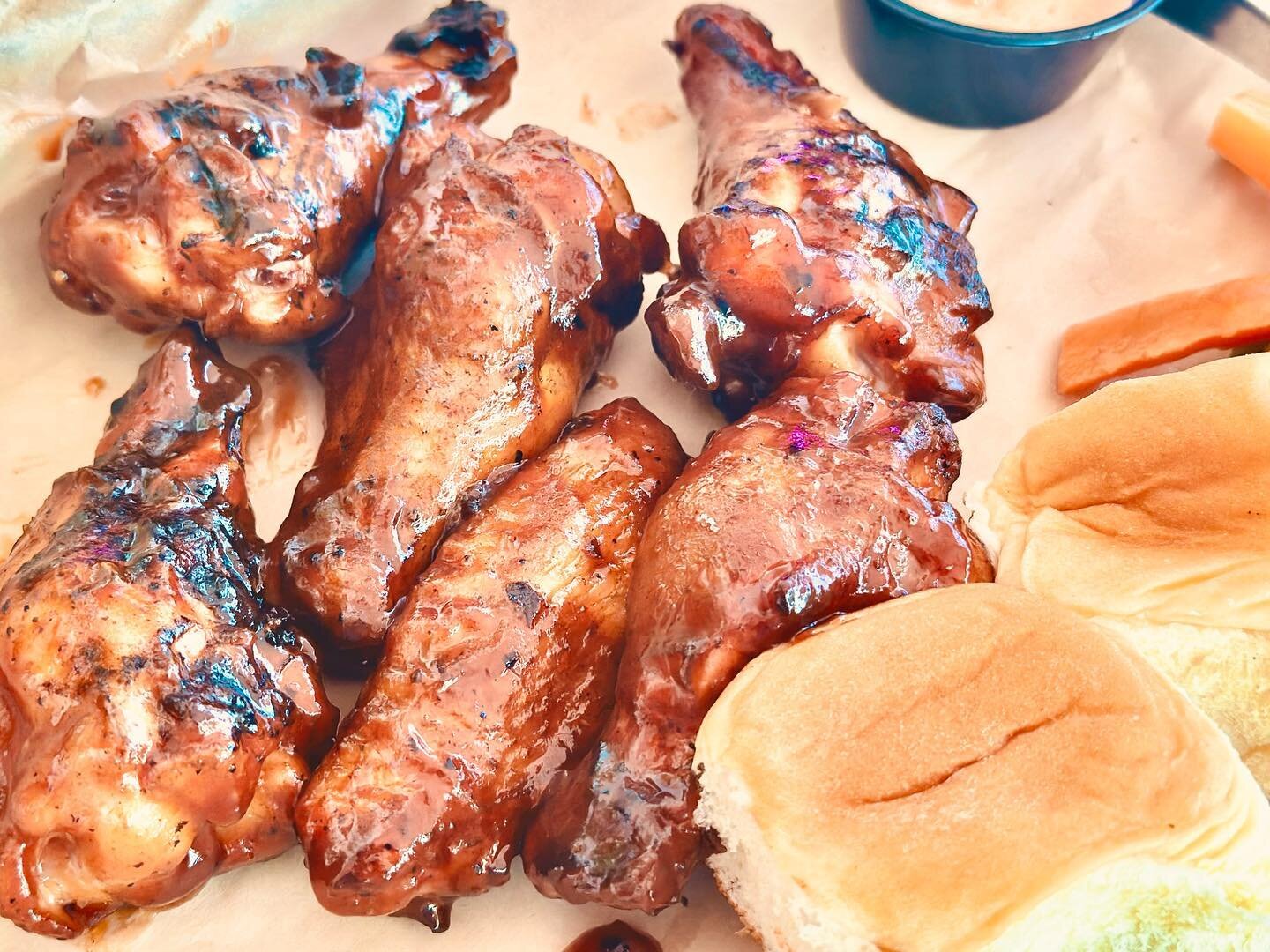 Our Chicken Wings are always Smoked to perfection, never breaded or fried! 💨 

BBQ menu available now through Sunday, while supplies last 🍽️🍖

#smokedmeat #winebar #smokedwings #chickenwings #gulfportfl #gulfportflorida #stpetefl #stpetersburgfl #