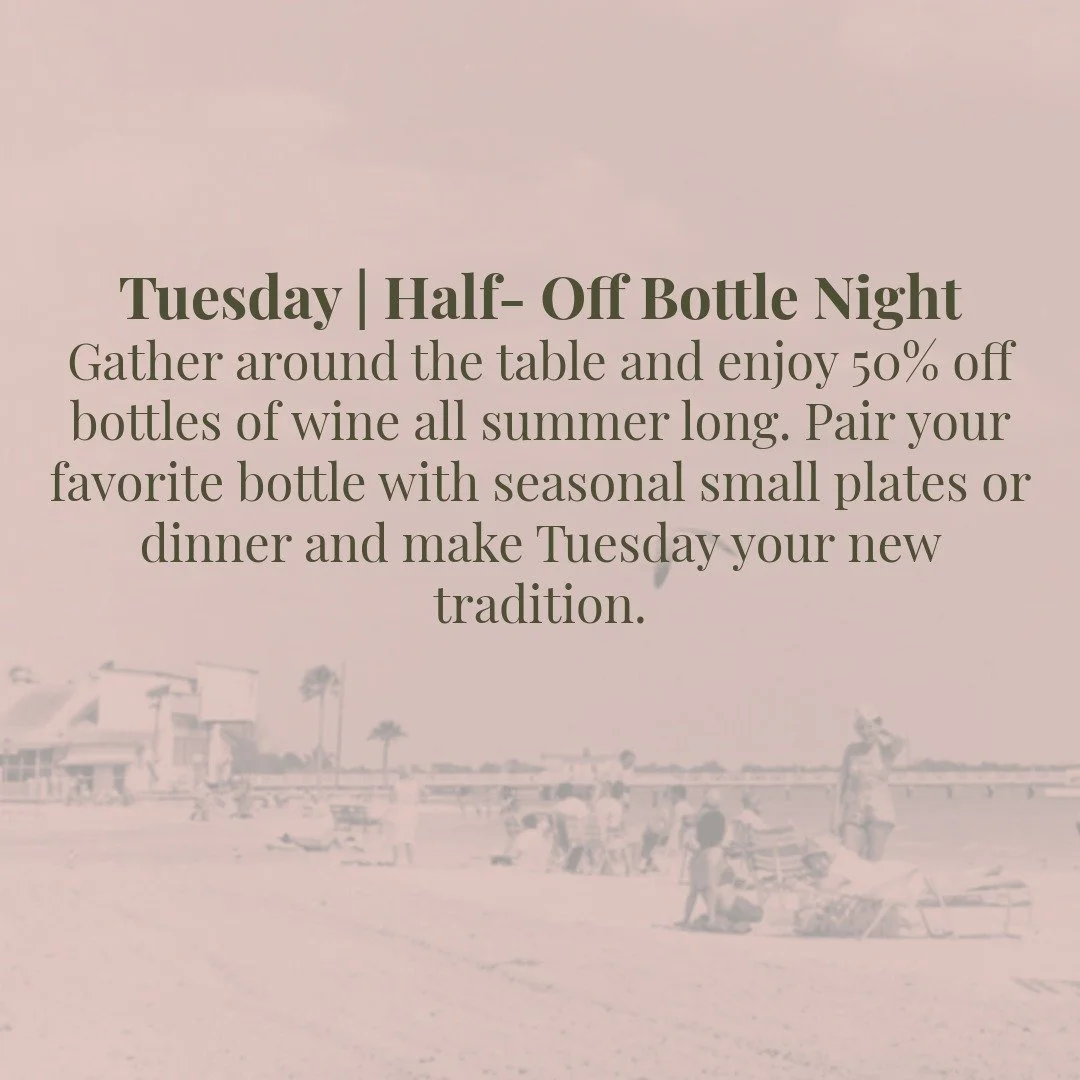 We're launching all new daily deals TOMORROW! 🤩🥂

Join us every Tuesday this summer for 1/2 off ALL bottles of wine when you're hanging with us! 

Weekdays, enjoy Golden Hour 4-6 pm with bites &amp; drinks starting at just $5

Check PinkWineHouse.c