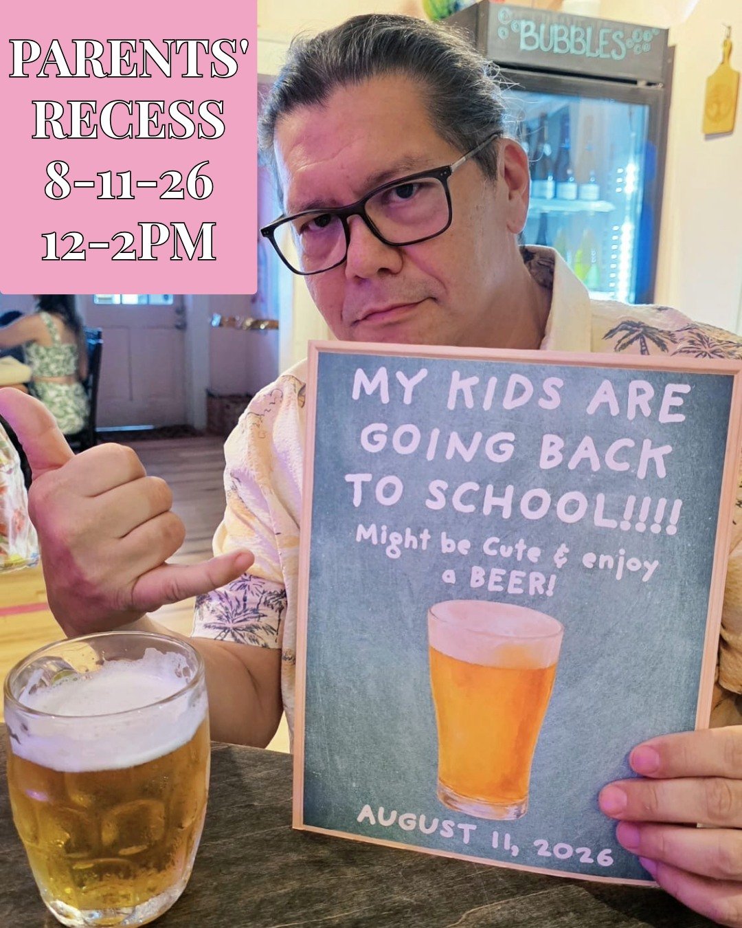 HEY! CHILDREN! LEAVE THOSE DADS ALONE! 🍻

Calling all parents and guardians!
Head to The Wine House in Gulfport on the first day of school, Tuesday, August 11 noon-2 for "Parents' Recess" 

Enjoy drinks starting at $5, games, raffles, and 