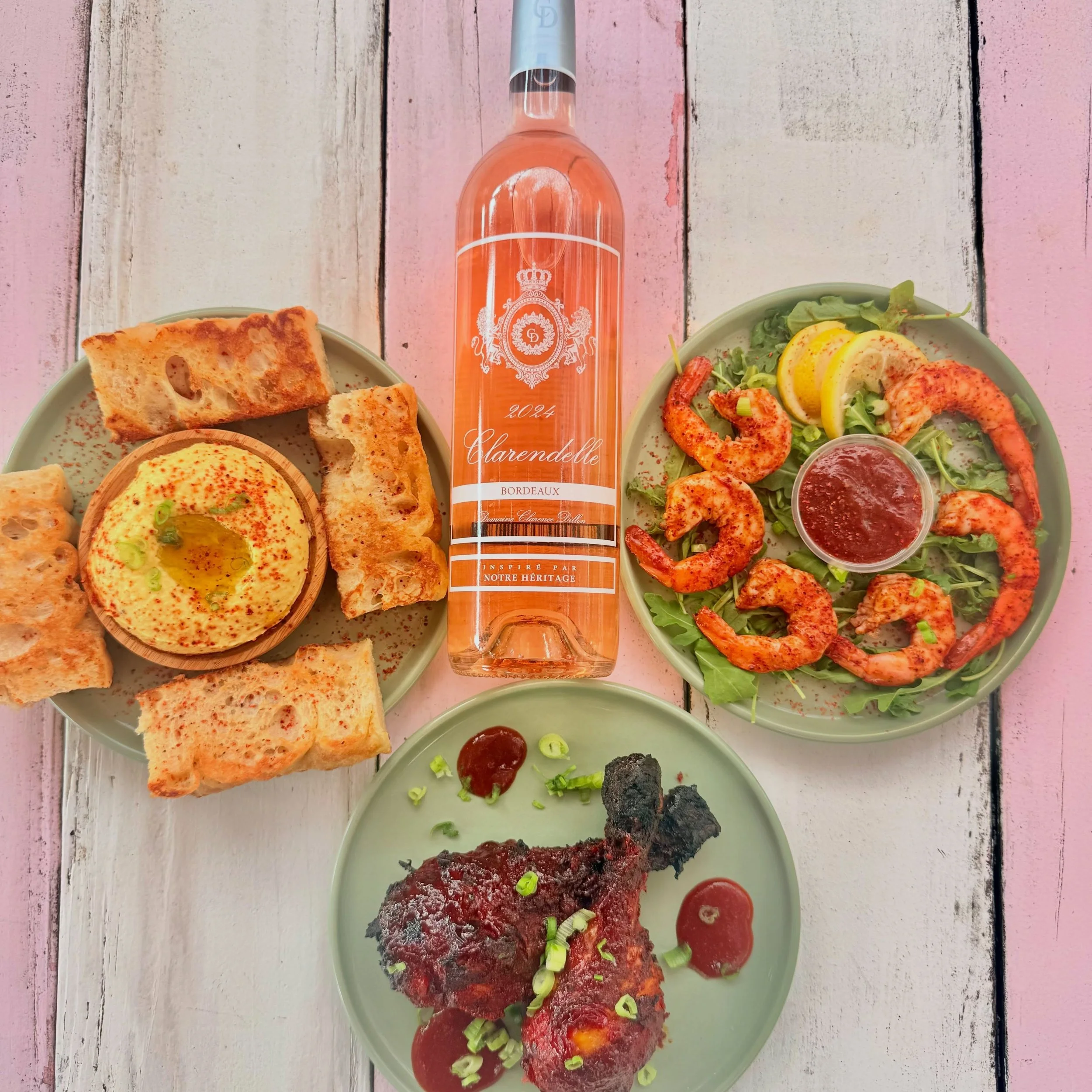 ✨Chef&rsquo;s table Wednesday!✨

Today only, enjoy 3 small plates + a pour of one of our favorite French wines for $30 TOTAL! 

✨Clarendelle Ros&eacute; from Bordeaux
✨Citrus Hummus
✨Tajin Cocktail Shrimp
✨Smoked Guava Chicken

#gulfportfl #stpetefl 