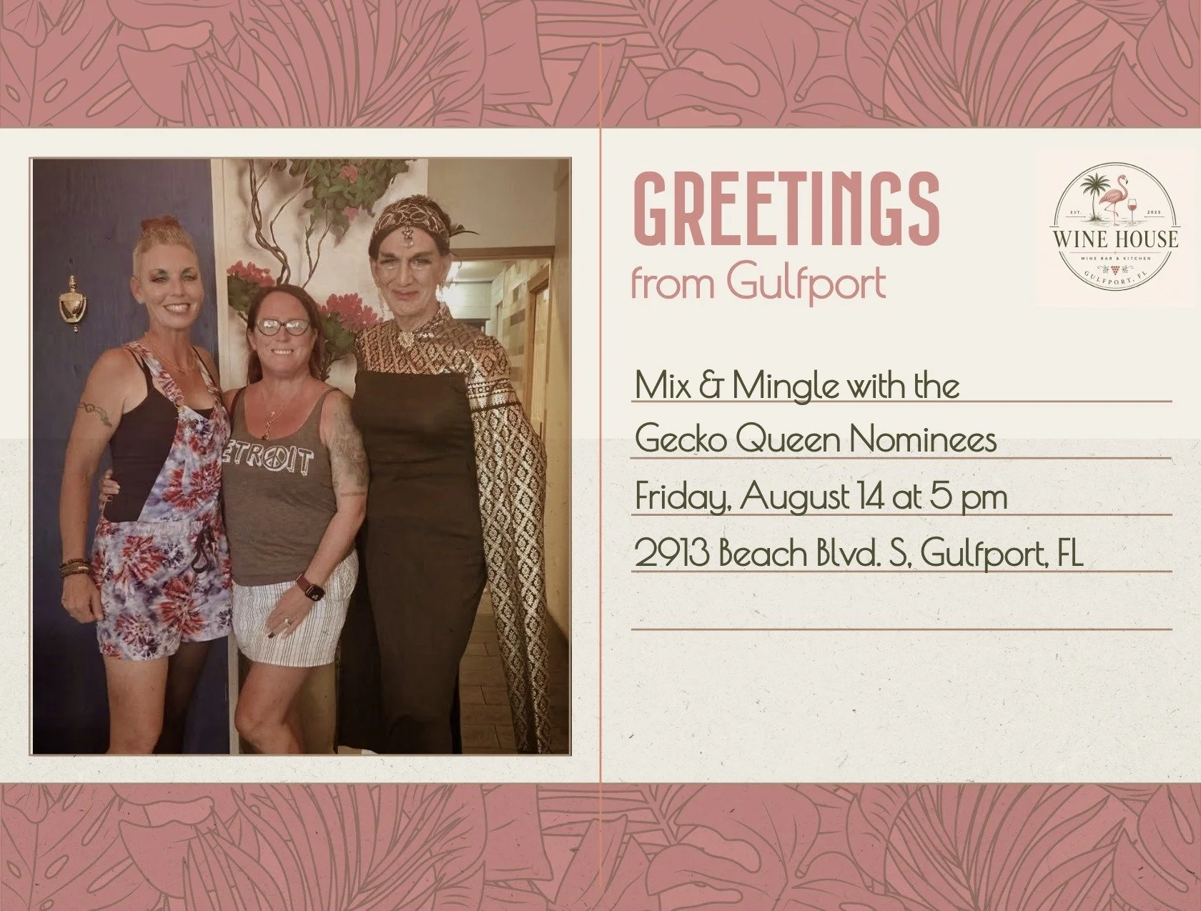 We are thrilled to host the three incredible Gecko Queen Nominees tomorrow, Friday, August 14 starting at 5pm for a "Mix &amp; Mingle" Event!

Ask the nominees about their plans for community building and get to know these incredible humans