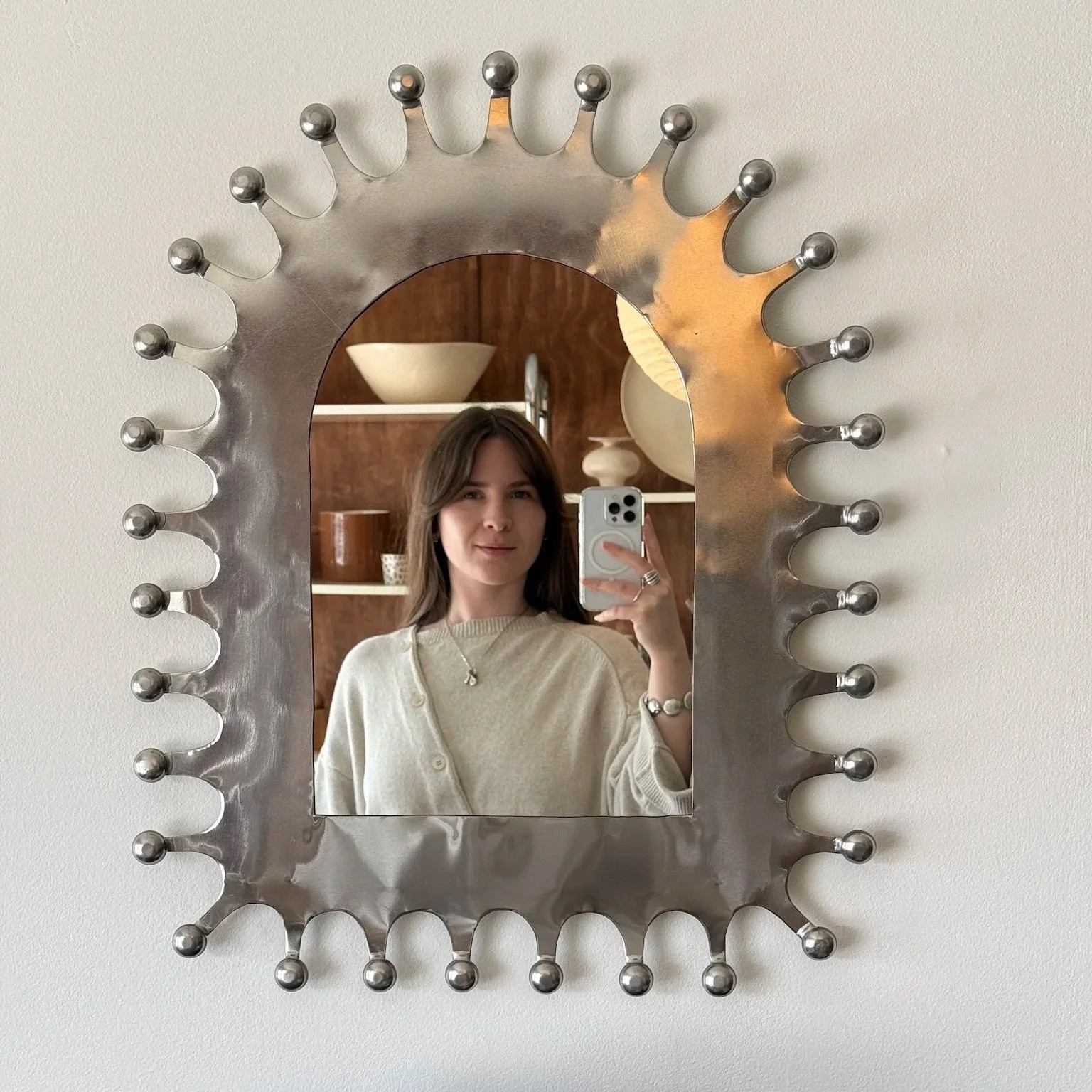 22" Hand Punched Tin Mirror | Pre-Order