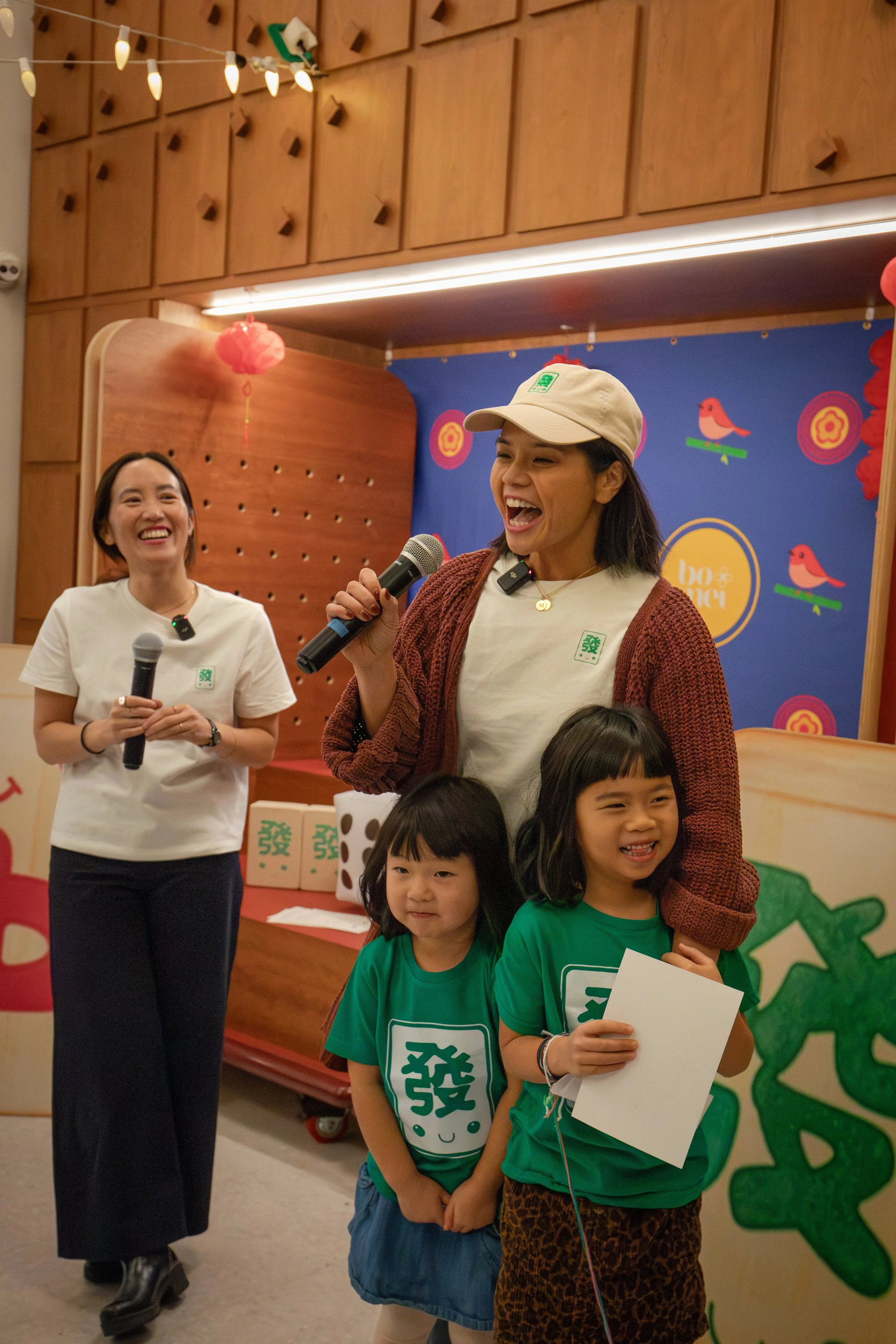 Mai Truong, Founder of Bo & Mei giving opening remarks alongside co-host Nicole Wong of The Mahjong Project.
