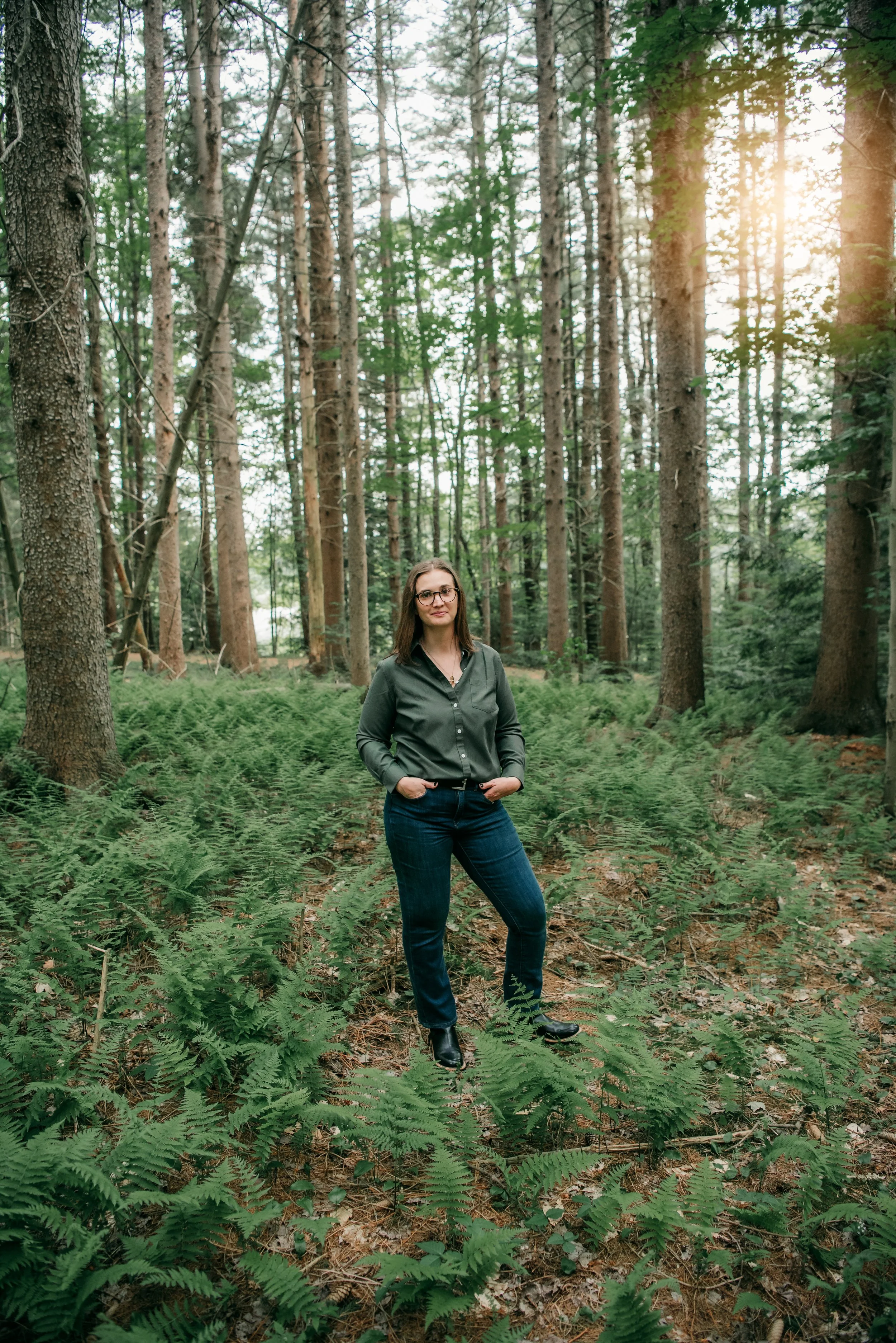 women in woods