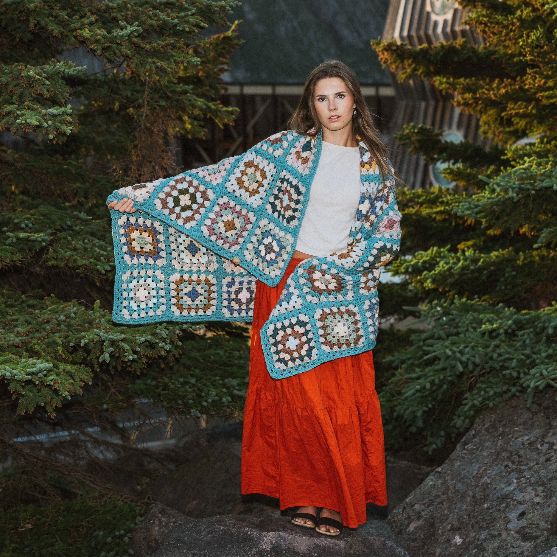 Granny Square Blanket - Arctic