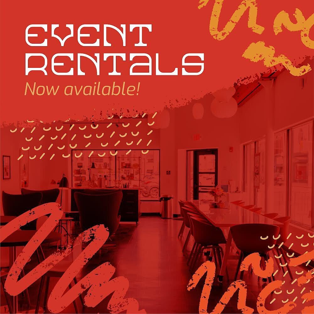 Event rentals are now available! We have beautiful spaces that can easily facilitate corporate and non-profit events, parties, and family celebrations. You can rent out the entire art center, the main gallery, the conference room, or the kitchen area