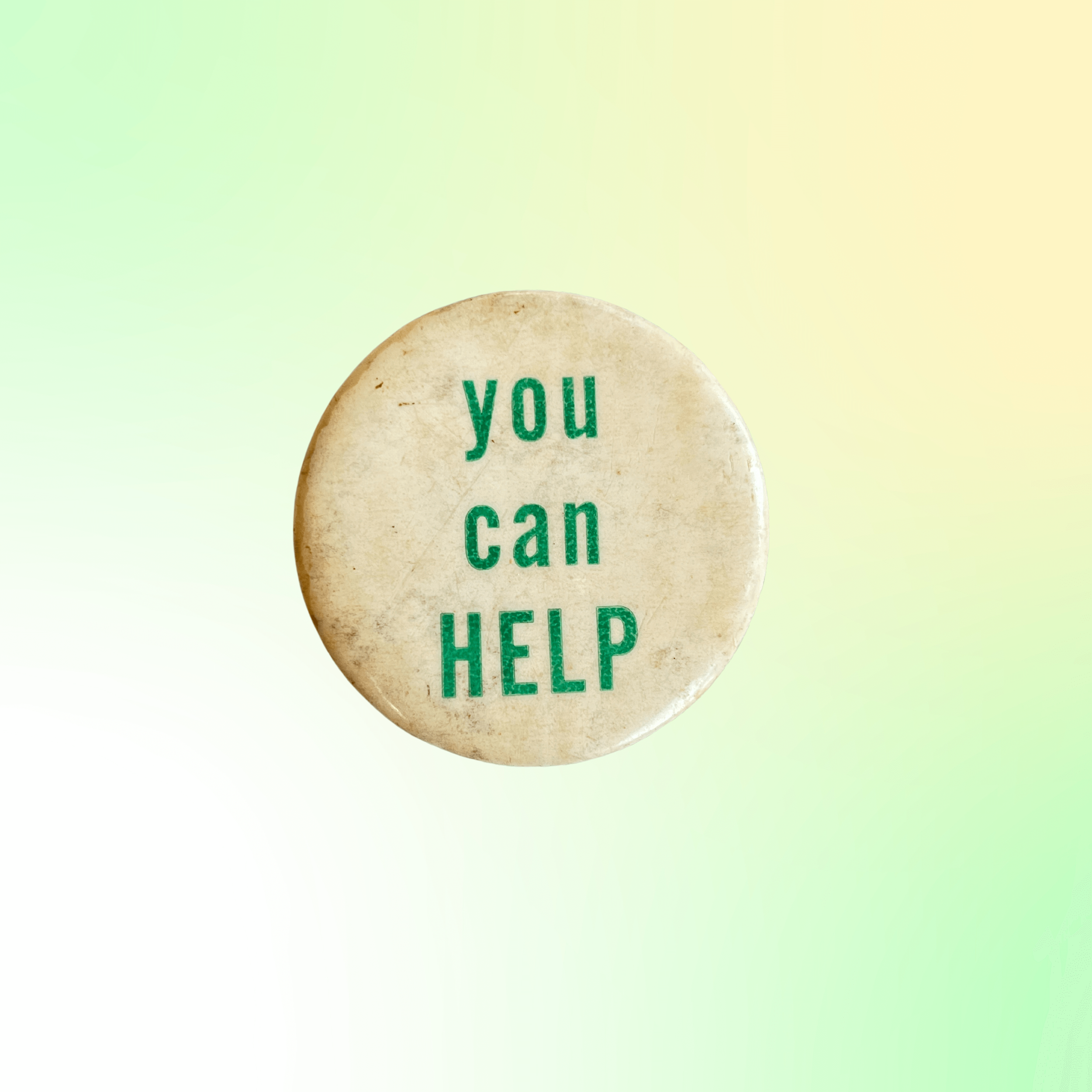 Vtg 'You Can Help' Pin