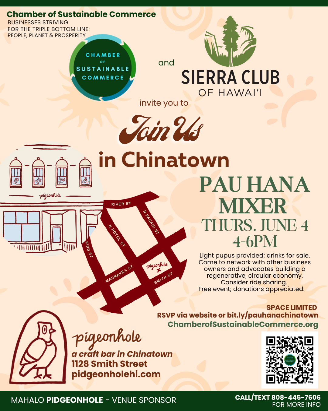 Chinatown Pau Hana Mixer with Sierra Club Hawaii on June 4