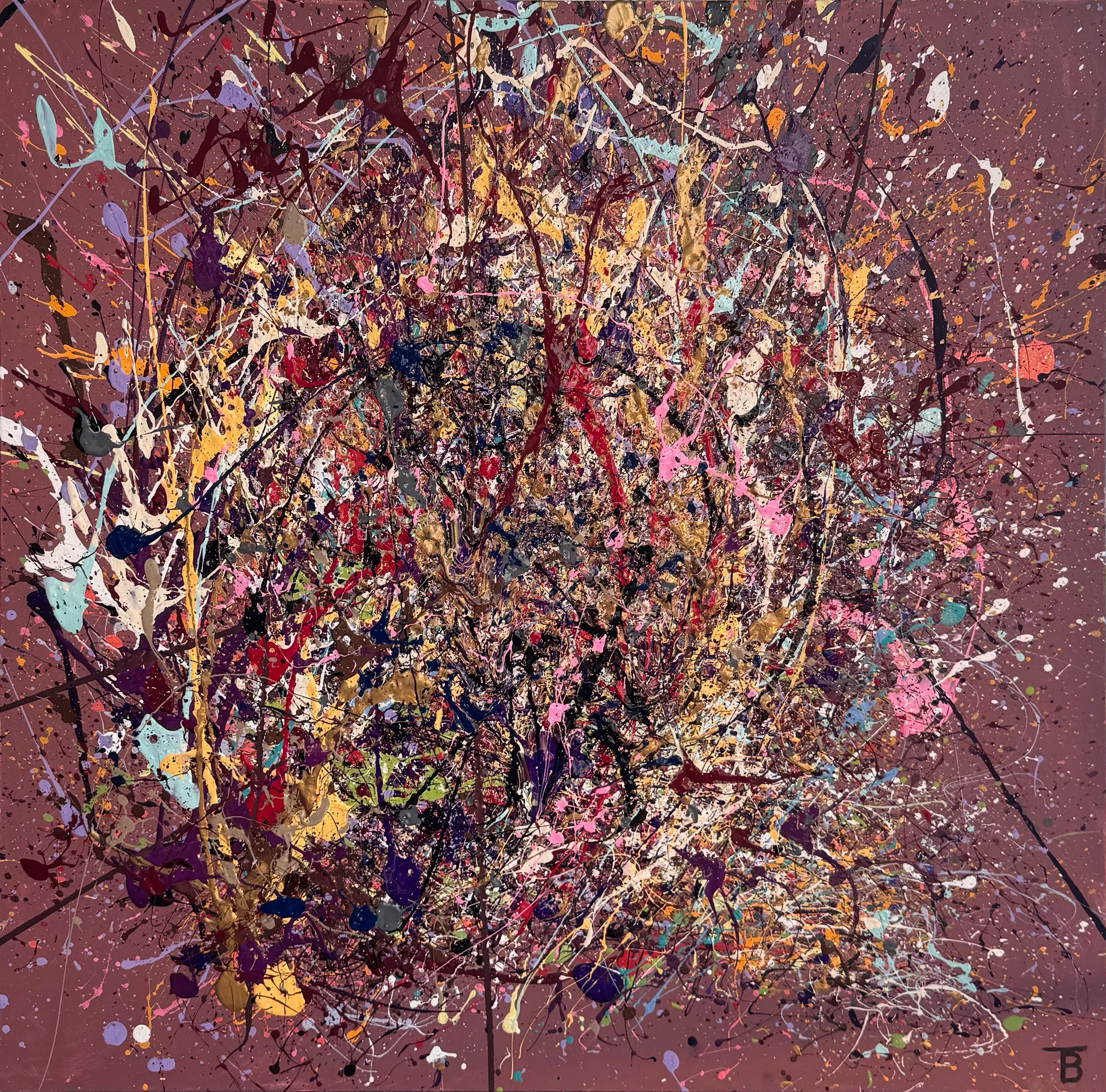 2026 Camogli, 36x36 inch artwork by abstract expressionist Tatyana Bondarenko