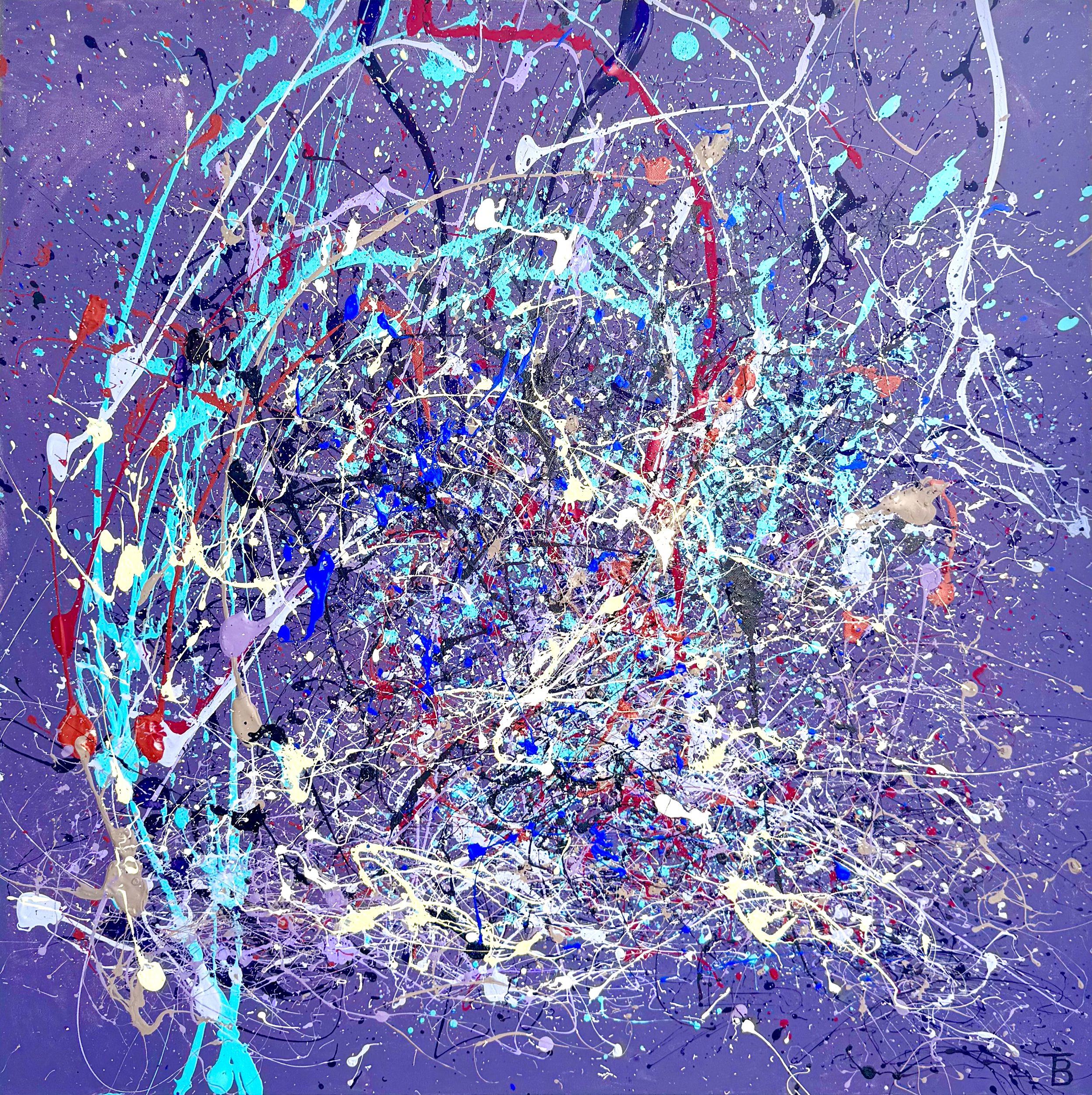 2026 Marseille, 36x36 inch artwork by abstract expressionist Tatyana Bondarenko