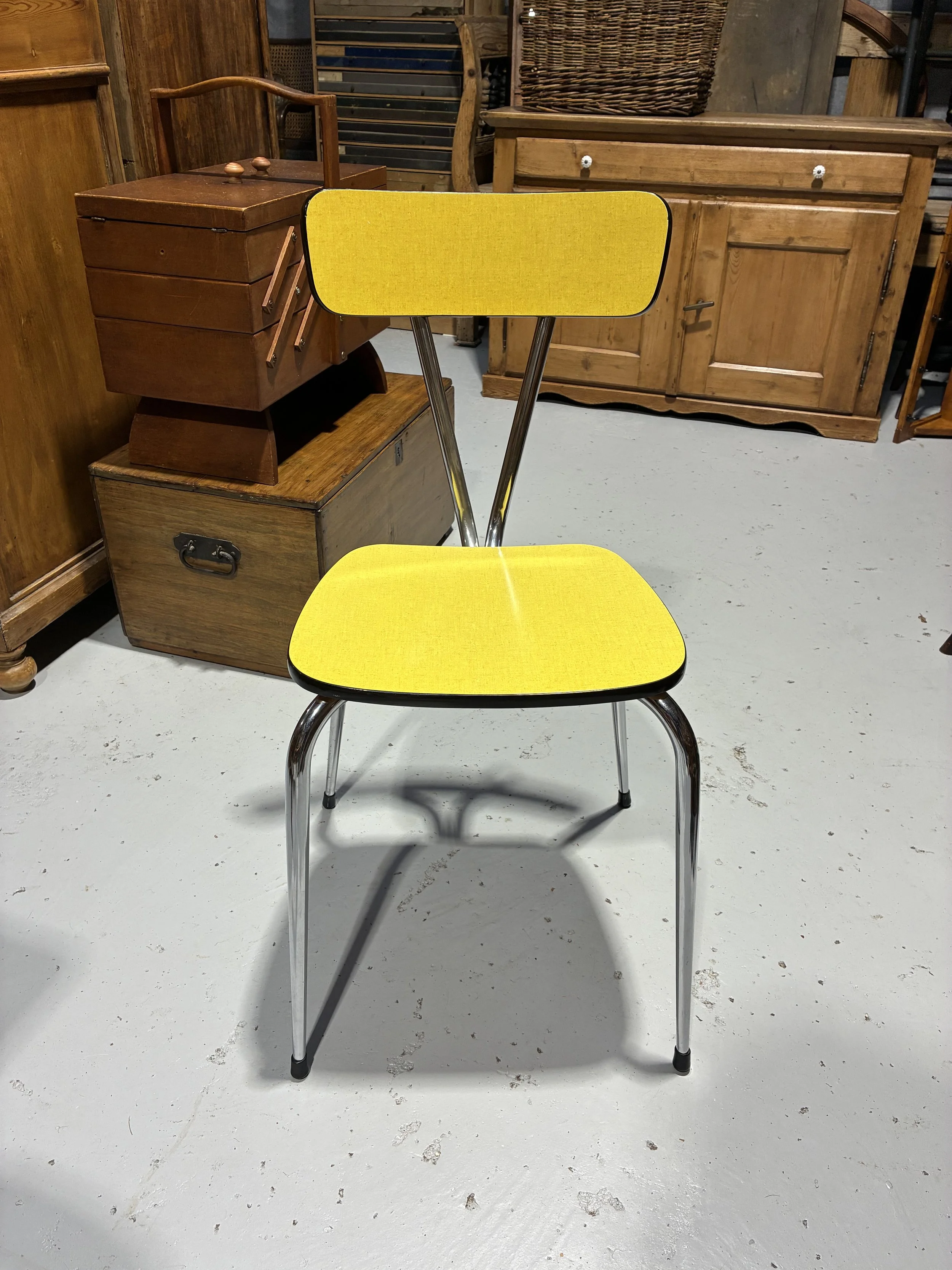 Secondhand vintage chair chrome formica