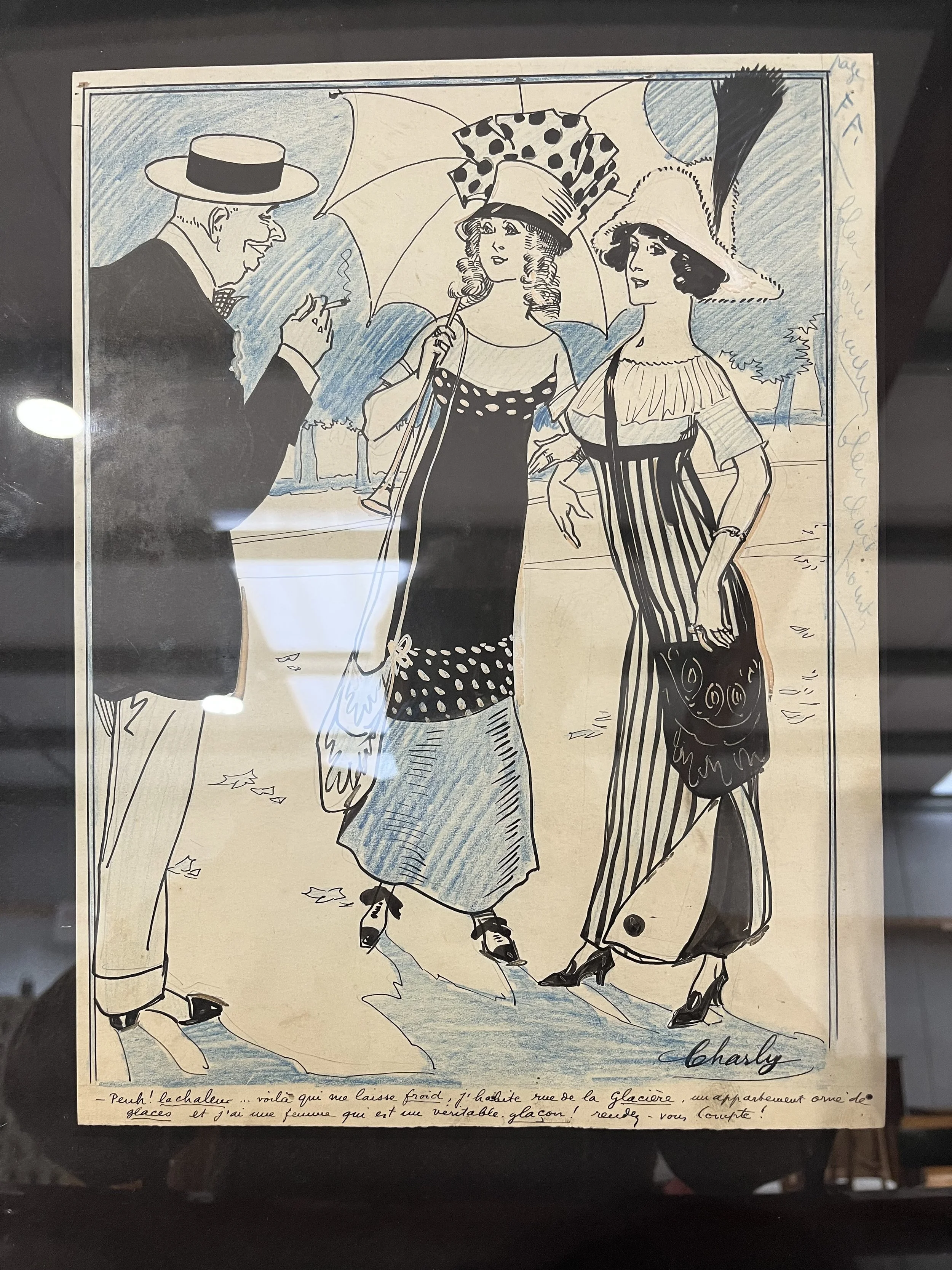 Vintage secondhand art deco drawing
