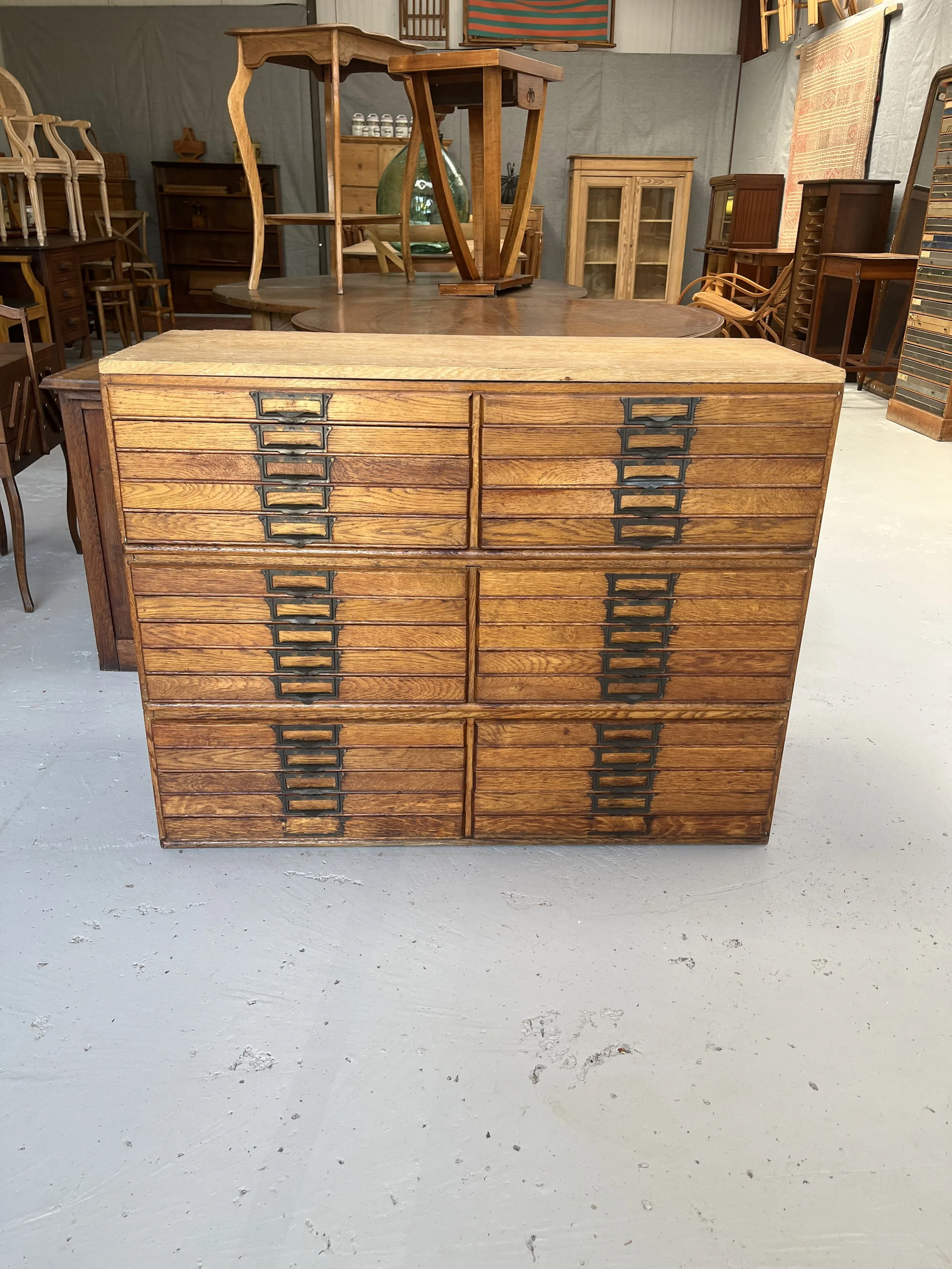 Secondhand vintage map chest filing cabinet