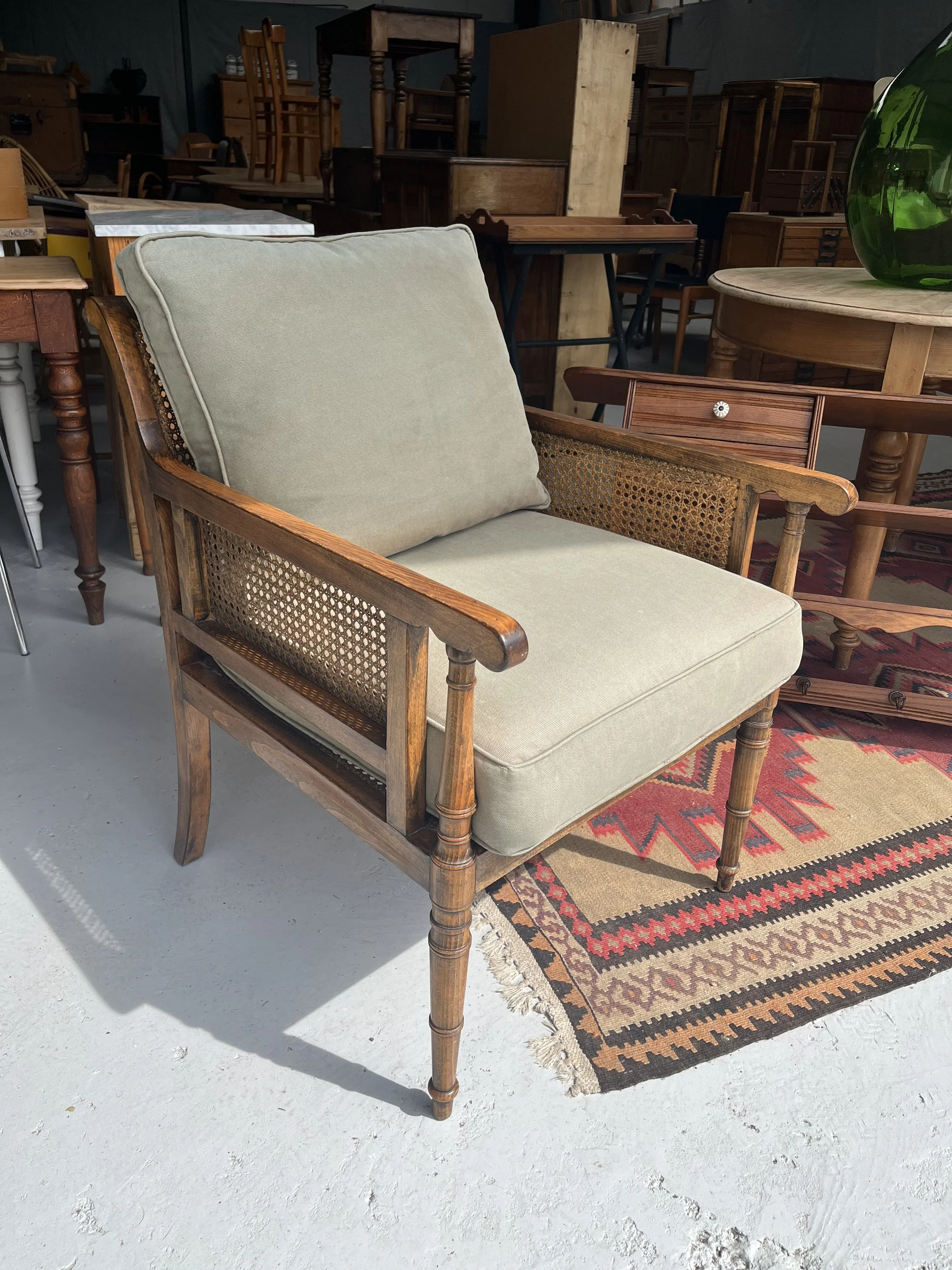 Secondhand vintage bergère library chairs