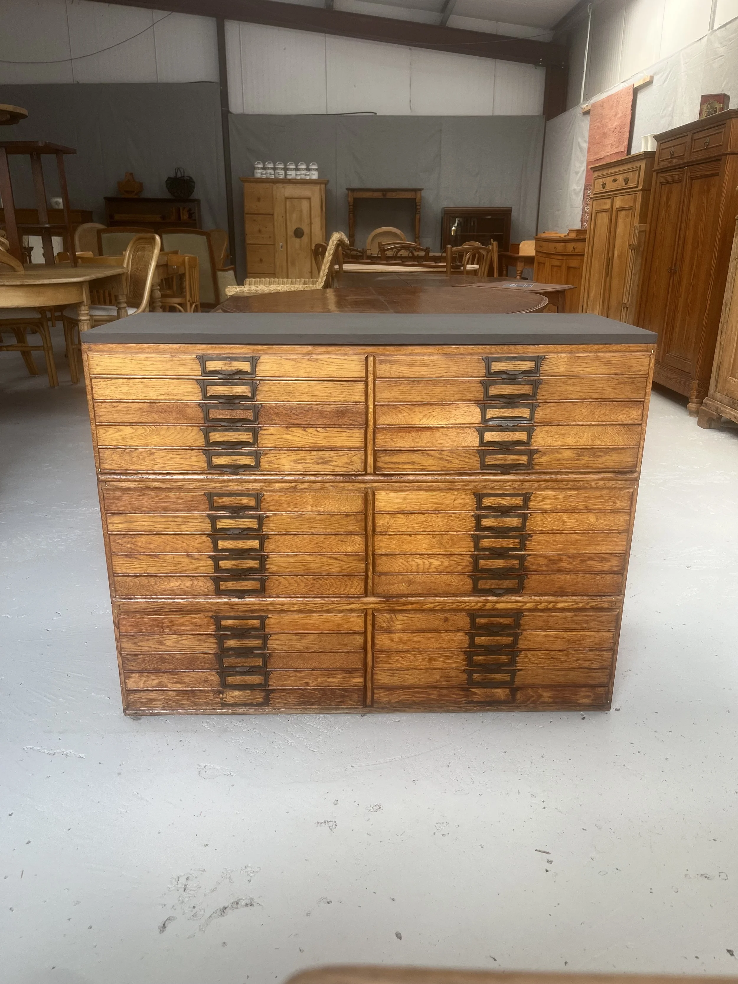 Secondhand vintage map chest filing cabinet