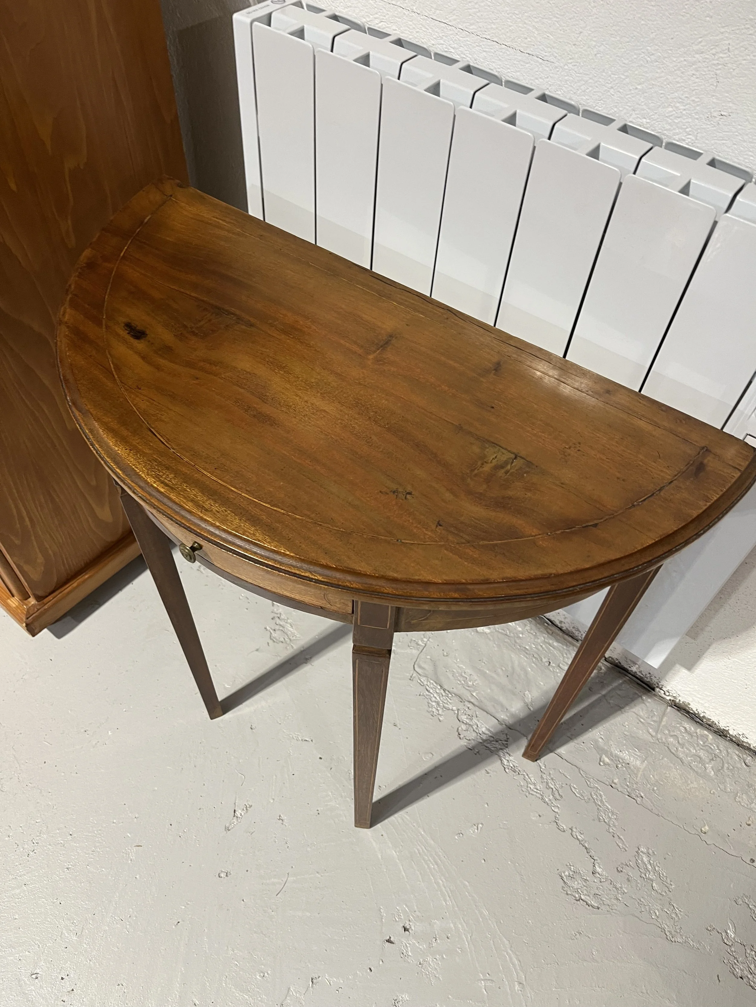 Vintage secondhand half moon console table