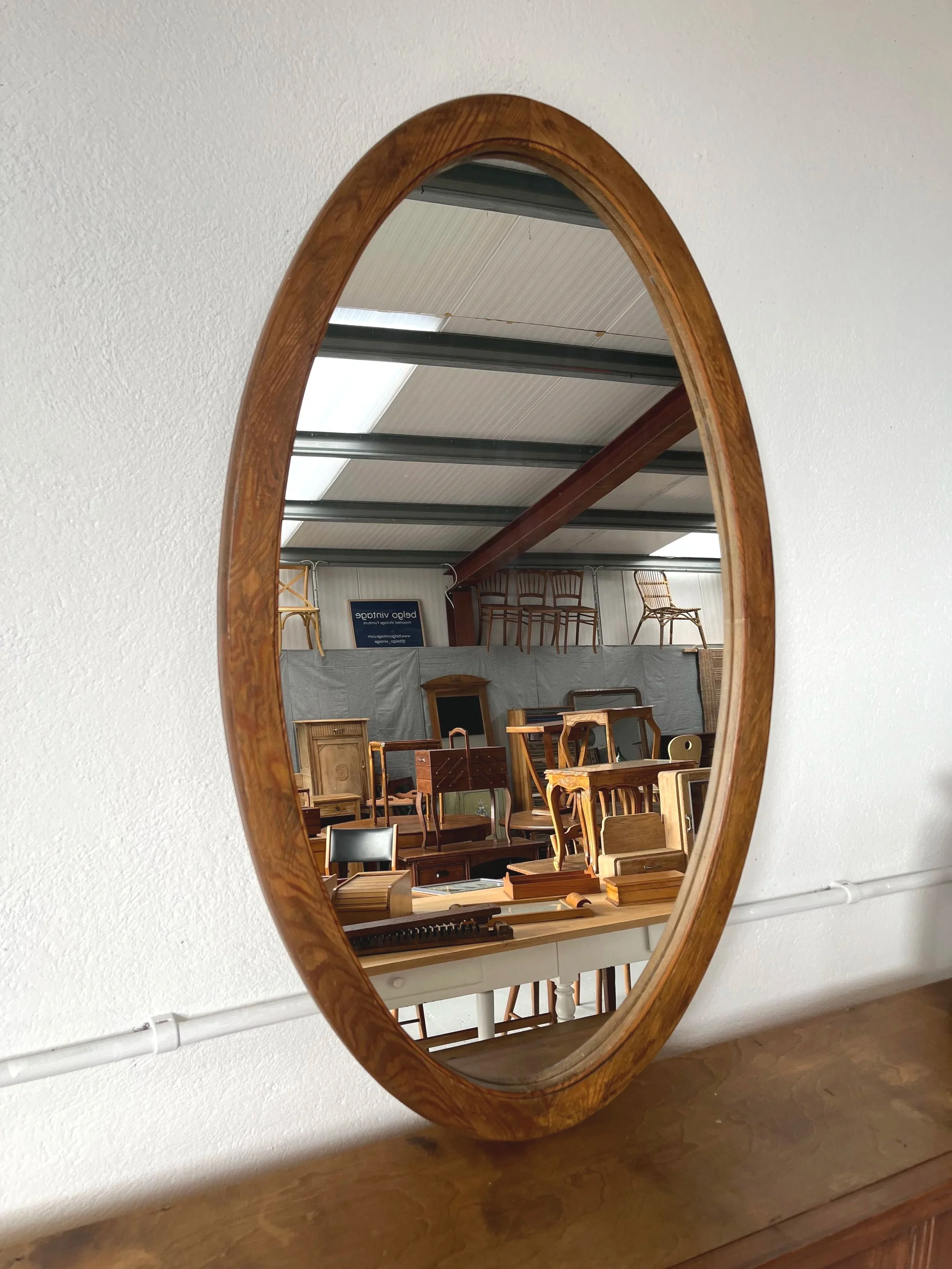 Secondhand vintage oval mirror