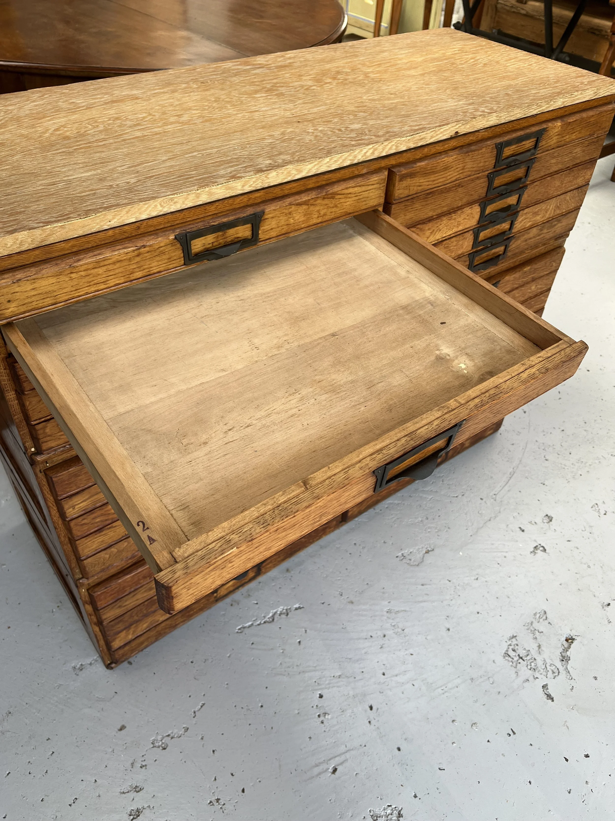 Secondhand vintage map chest filing cabinet