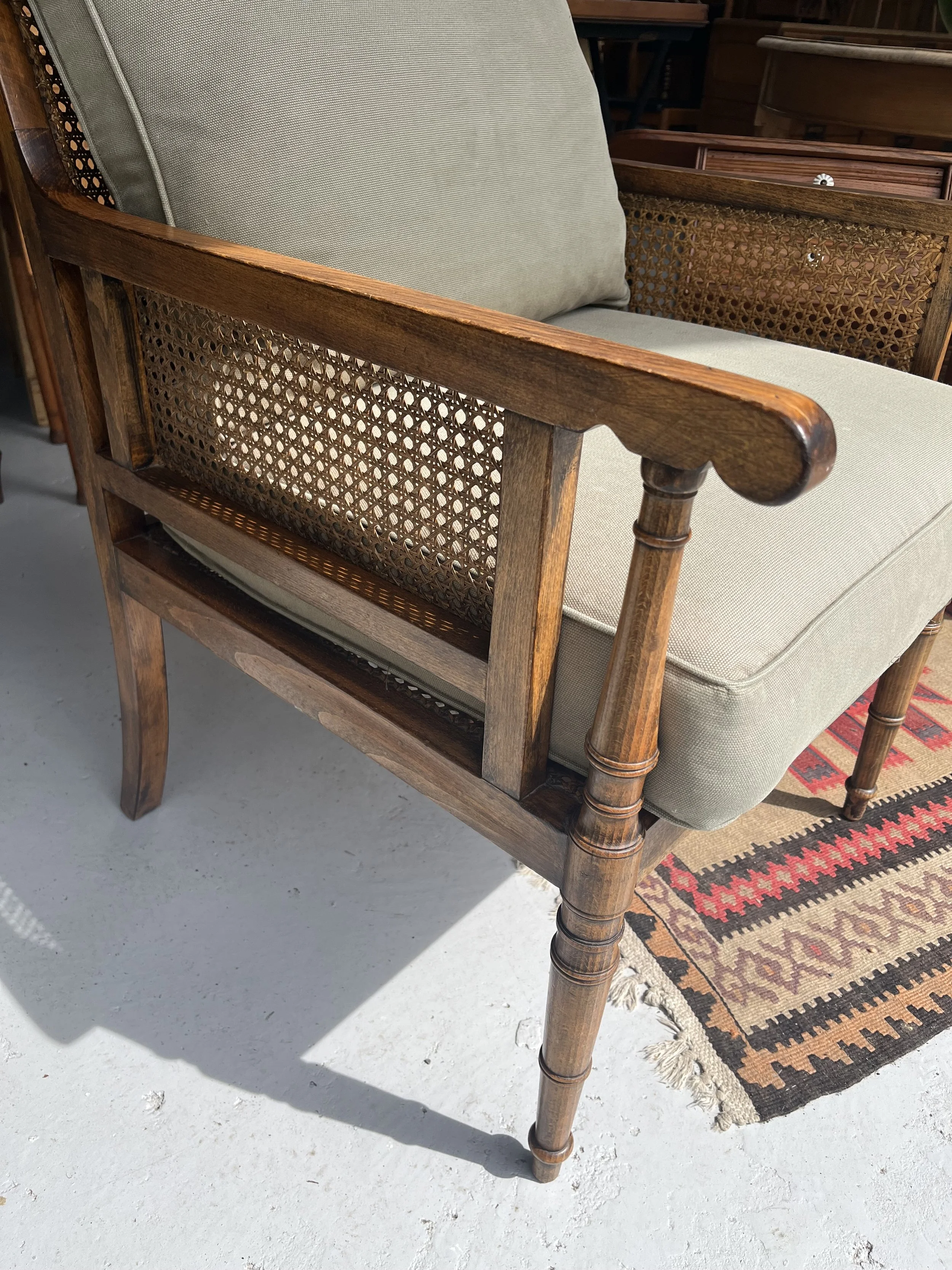 Secondhand vintage bergère library chairs