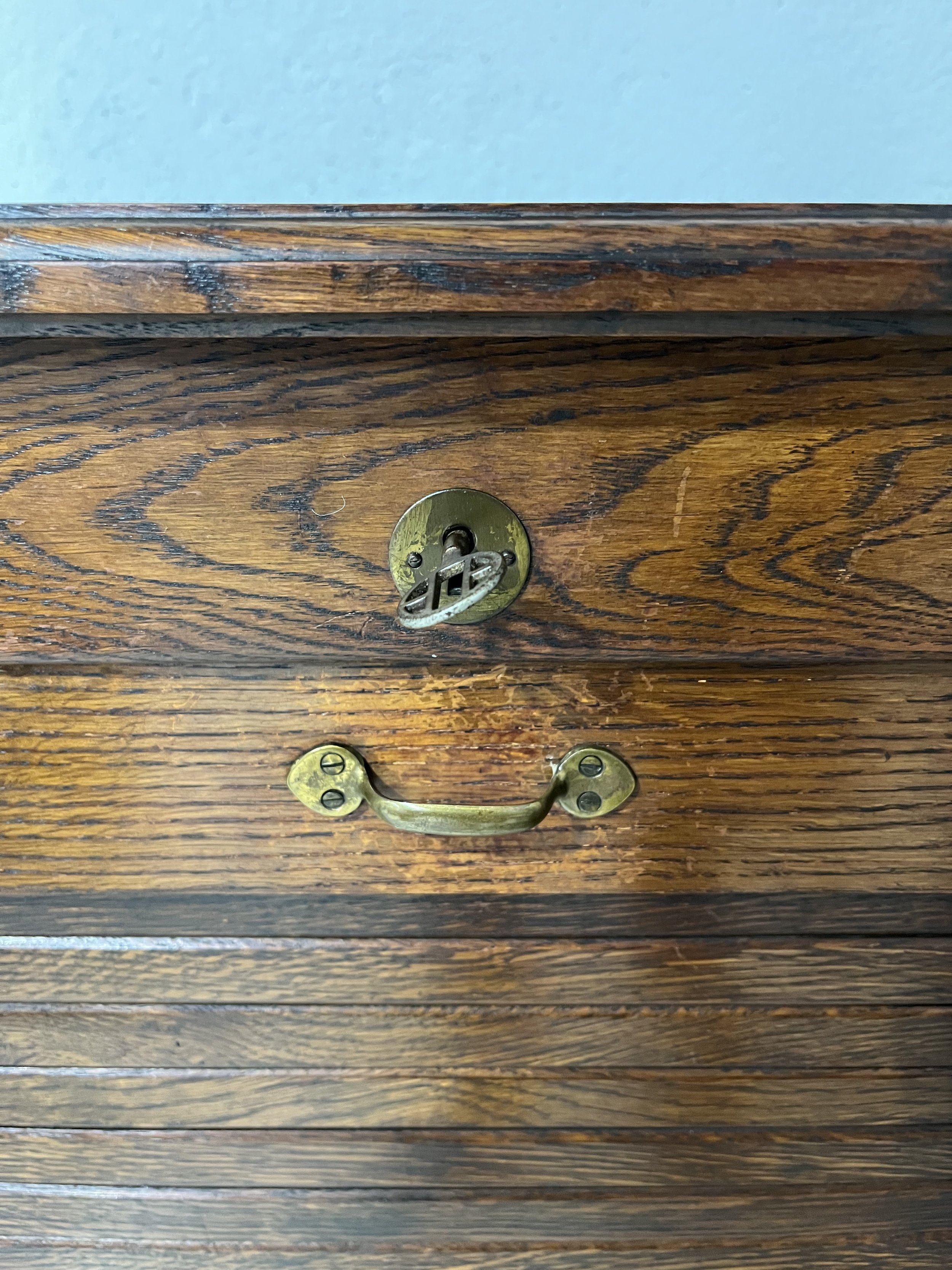 Secondhand vintage tambour filing cabinet
