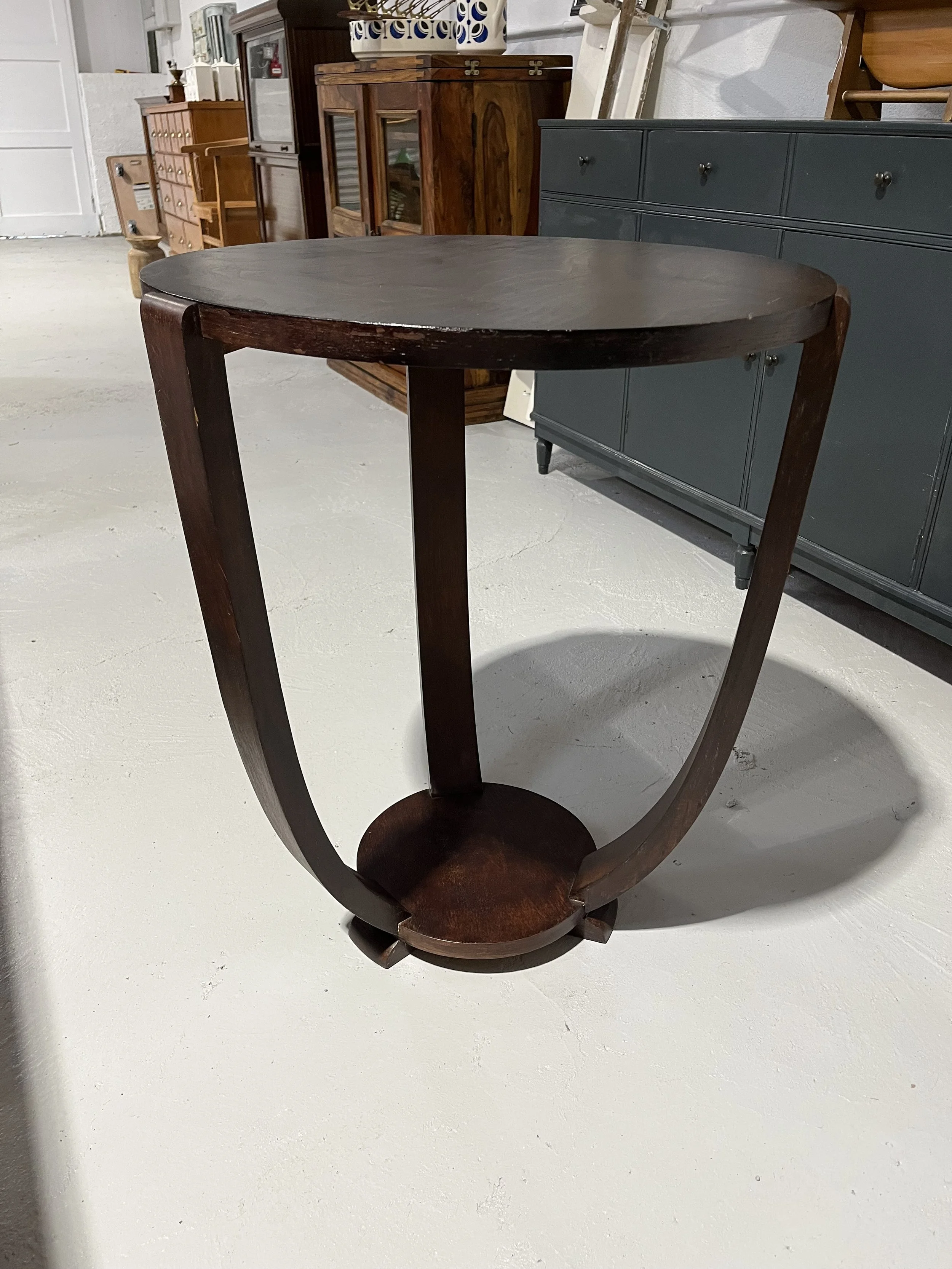 Vintage secondhand art deco round side table