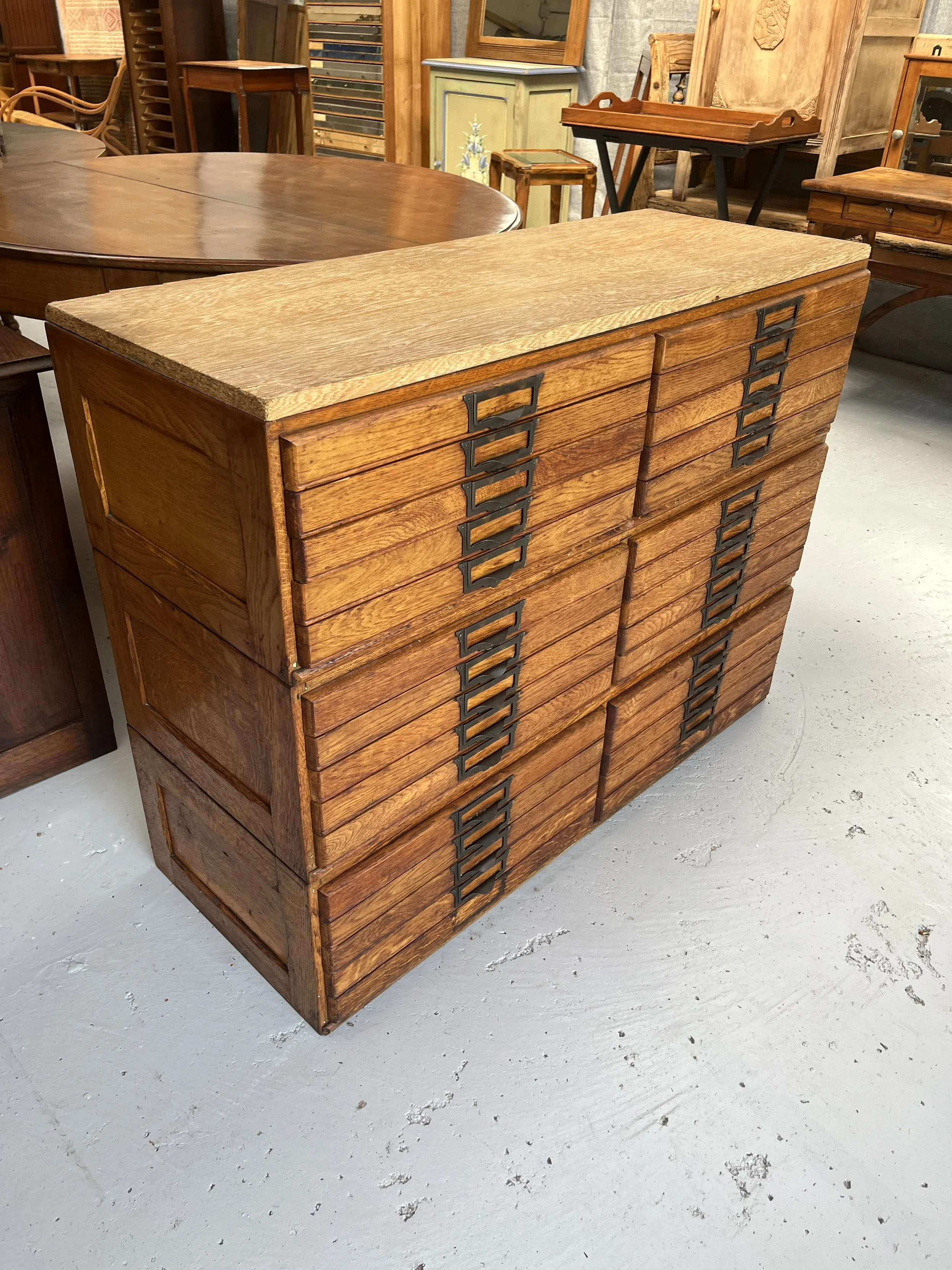 Secondhand vintage map chest filing cabinet