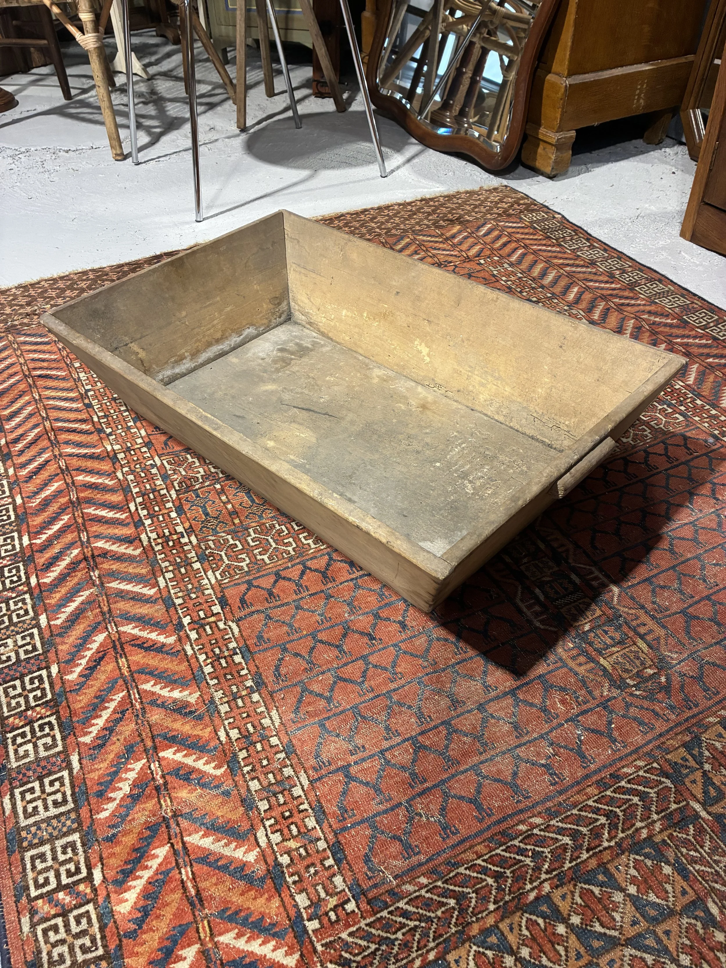 Secondhand vintage wooden dough trough