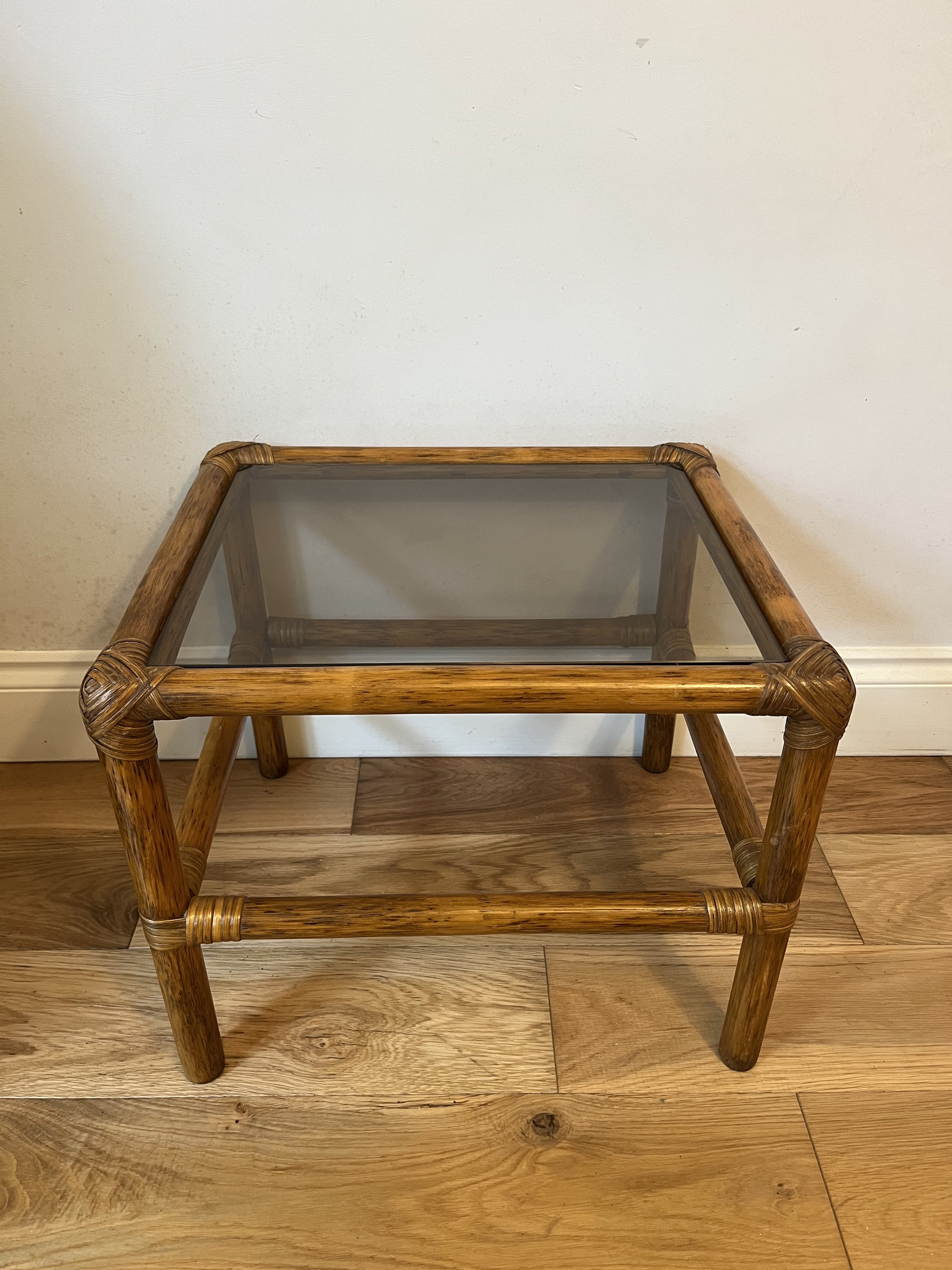 Secondhand vintage bamboo side table