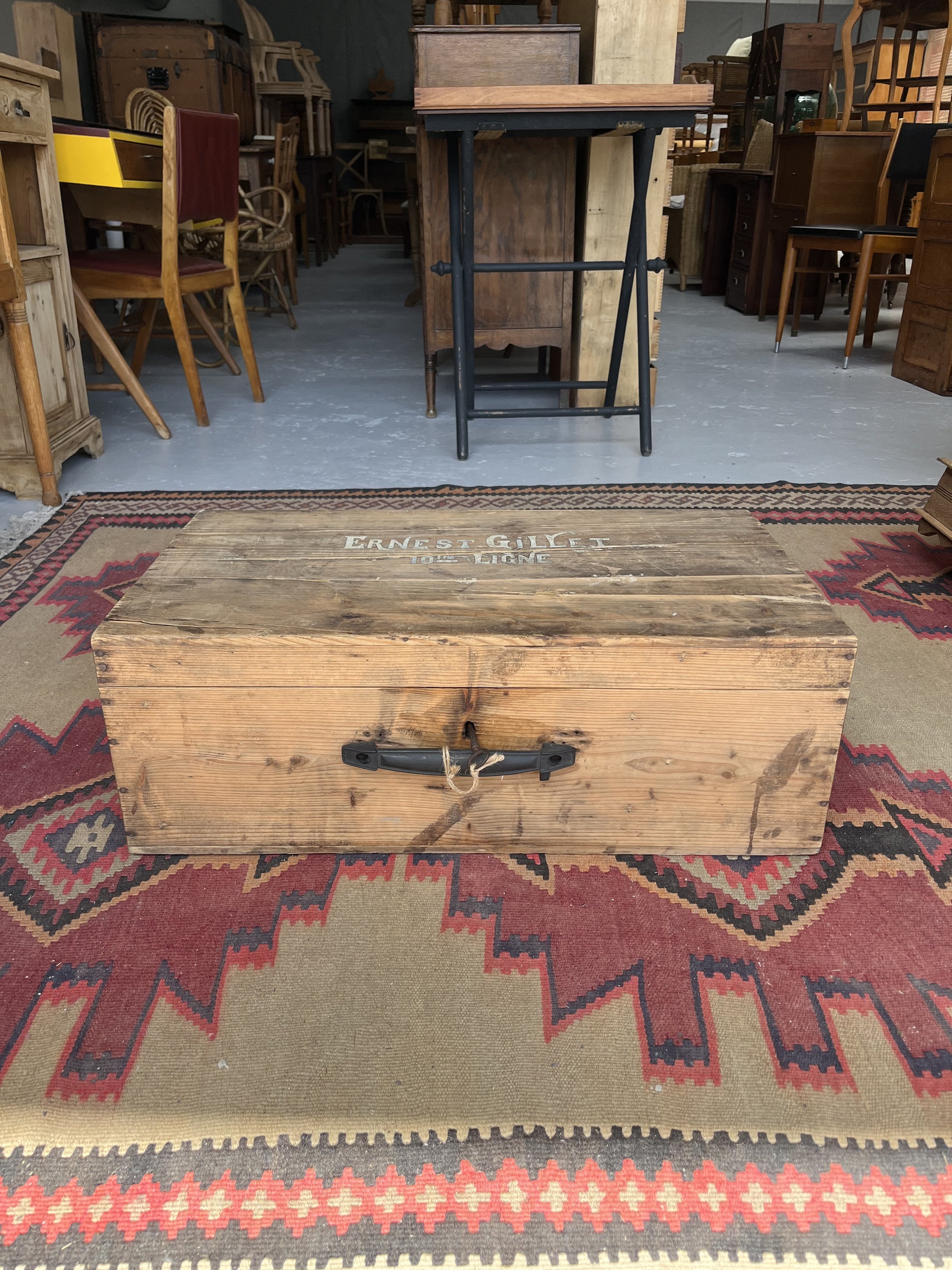 Secondhand vintage military trunk