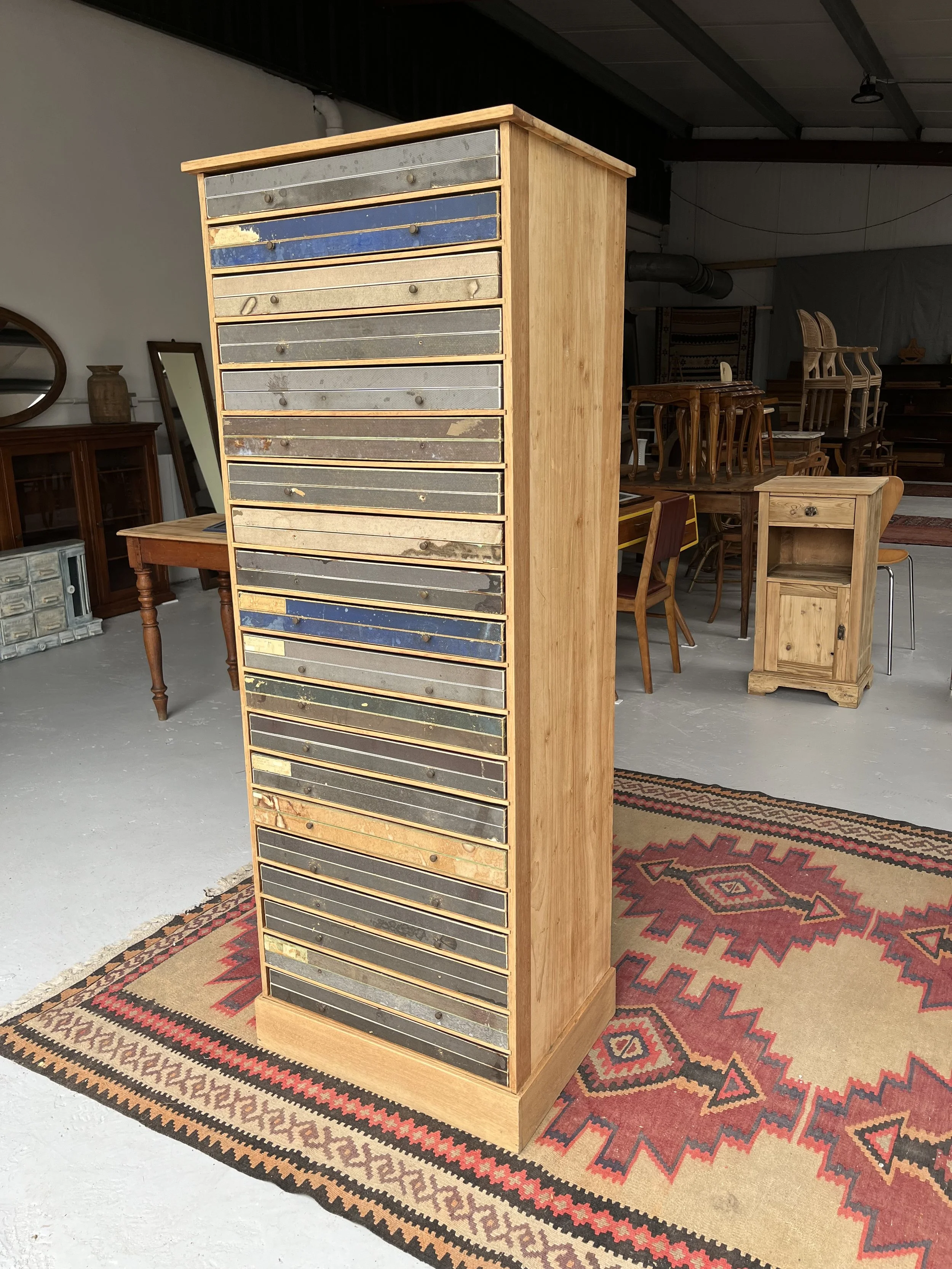 Secondhand vintage multi-drawer cabinet entomology