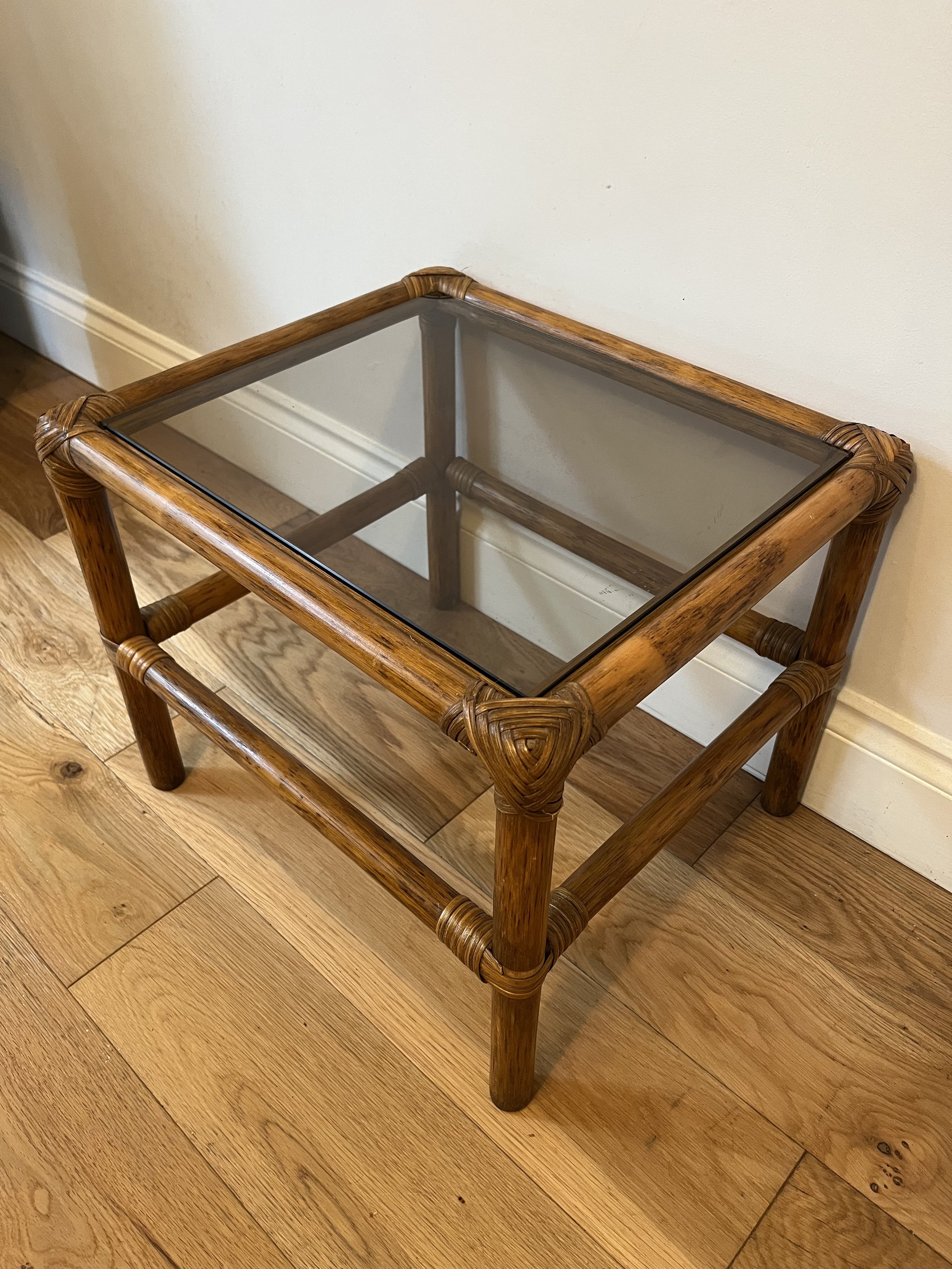 Secondhand vintage bamboo side table