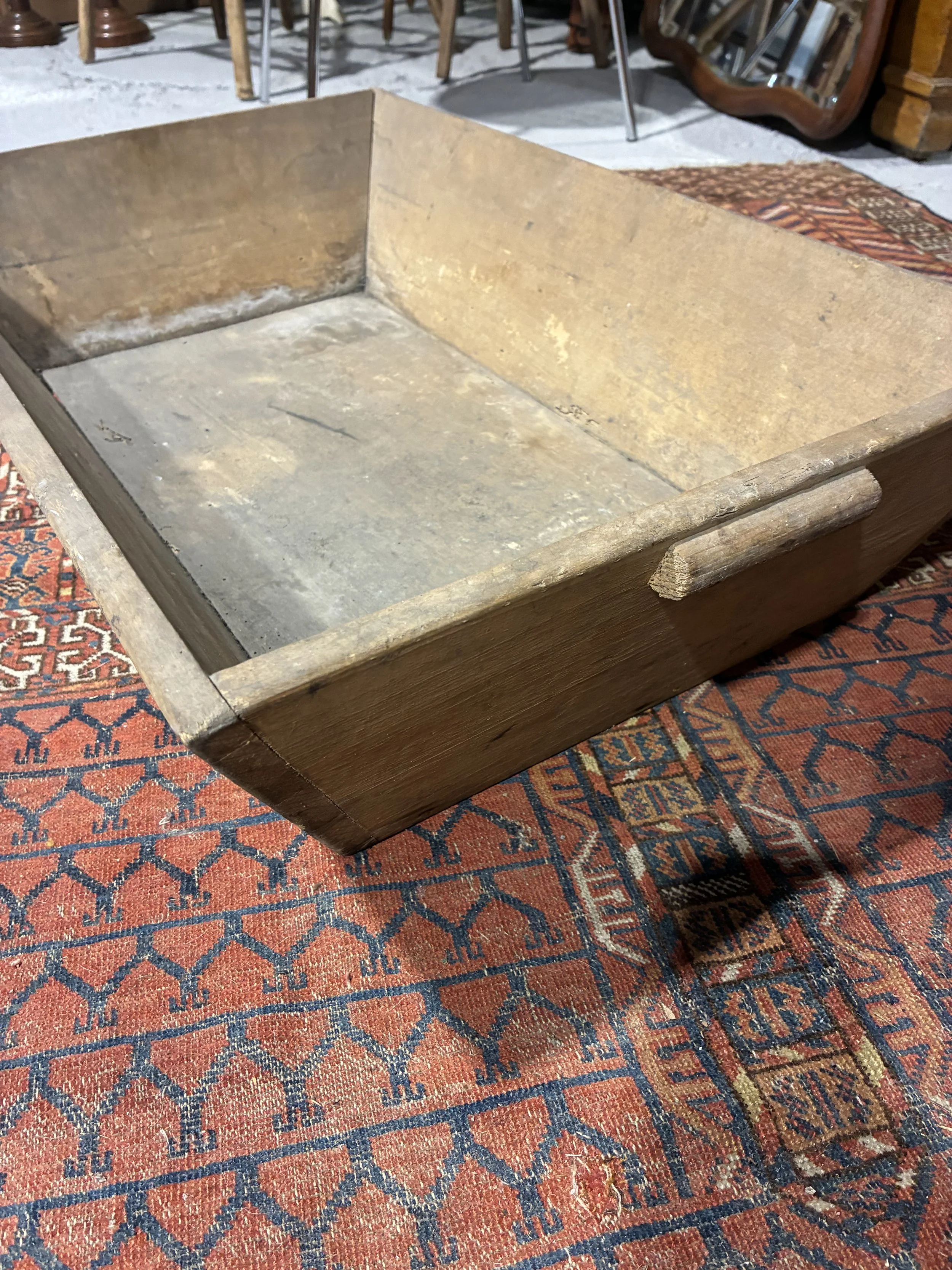Secondhand vintage wooden dough trough