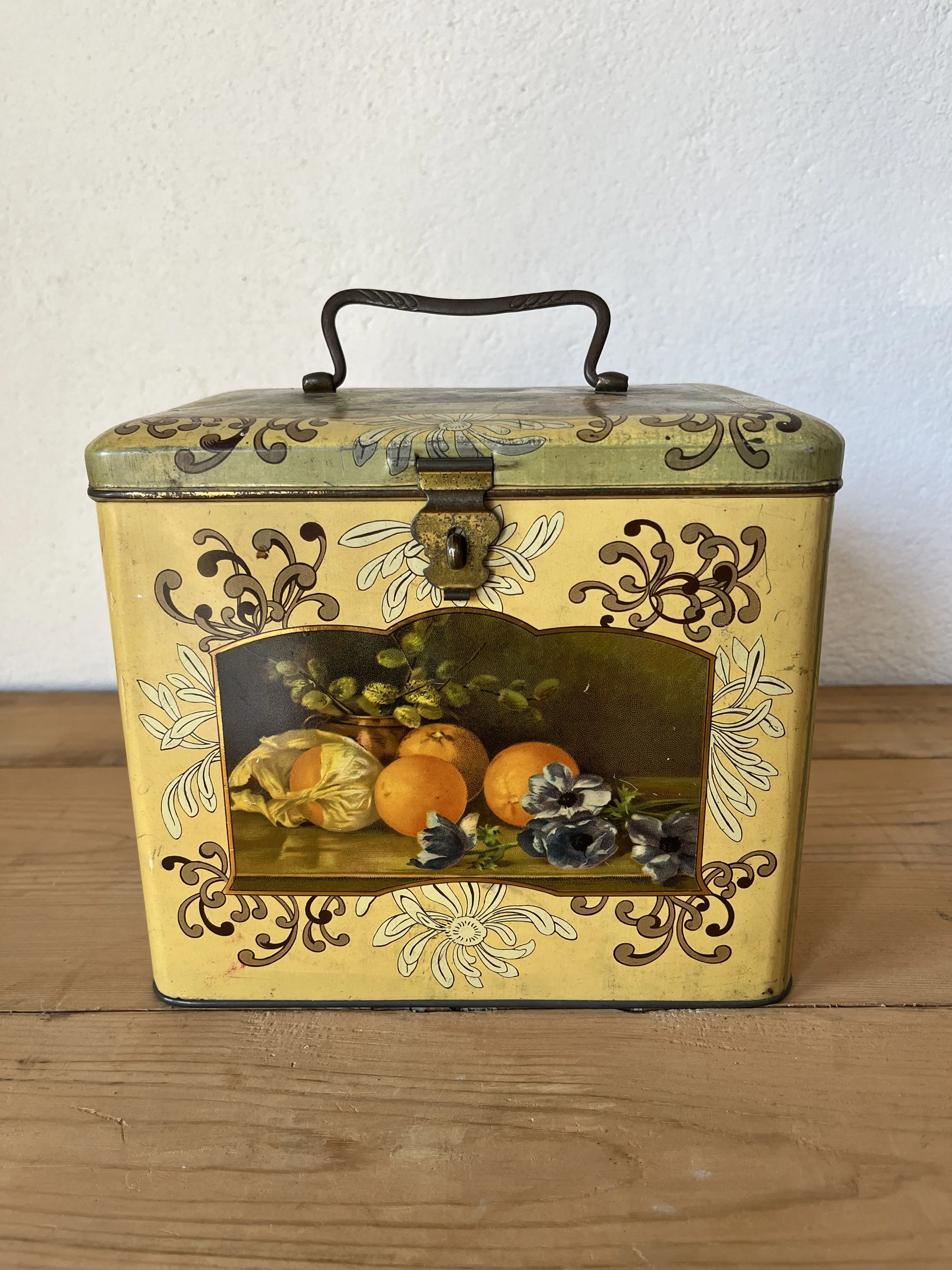 Secondhand vintage tin box