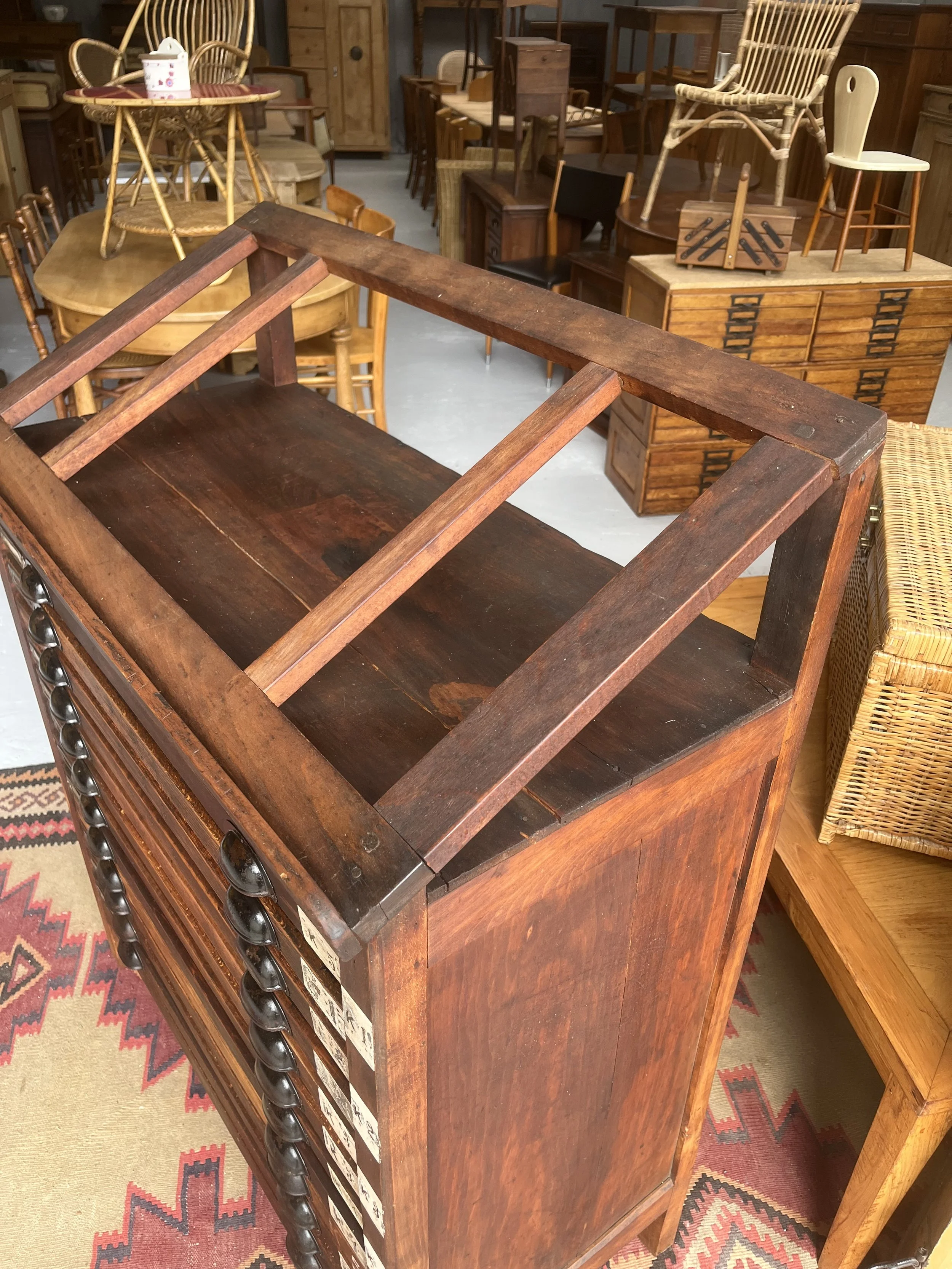 Secondhand vintage printer's cabinet
