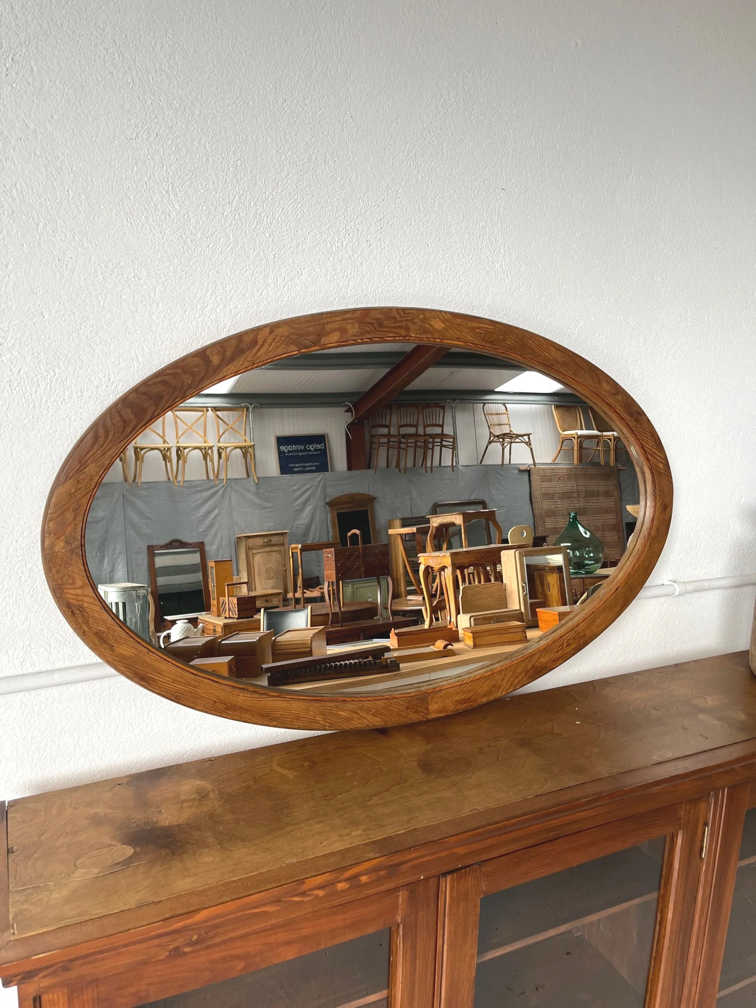 Secondhand vintage oval mirror