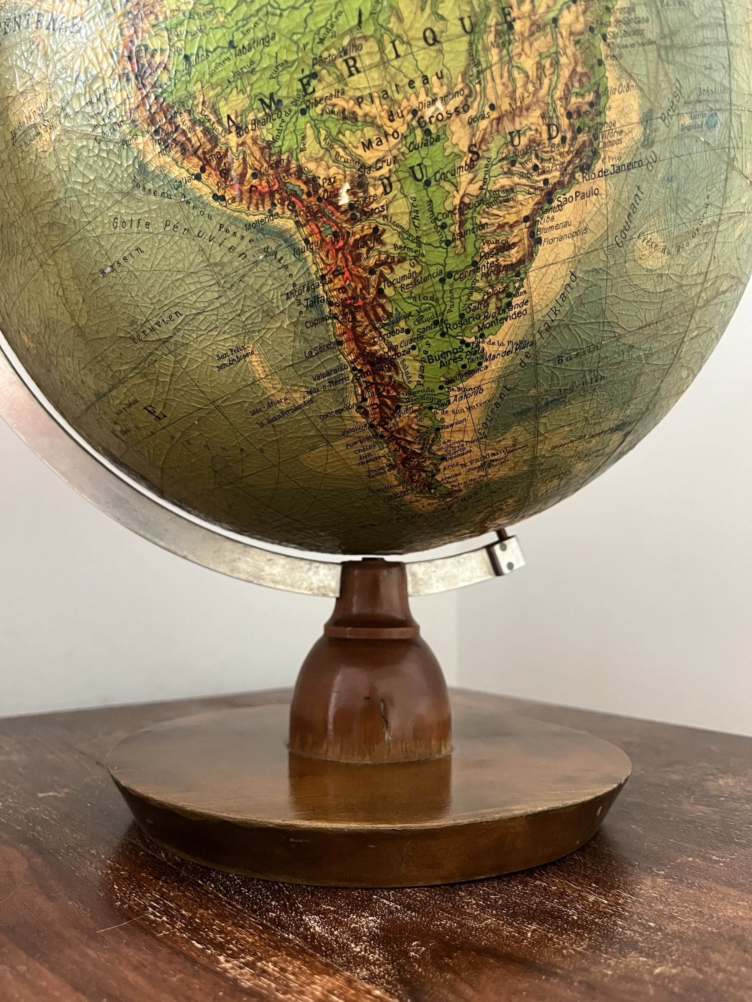 Secondhand vintage globe earth map
