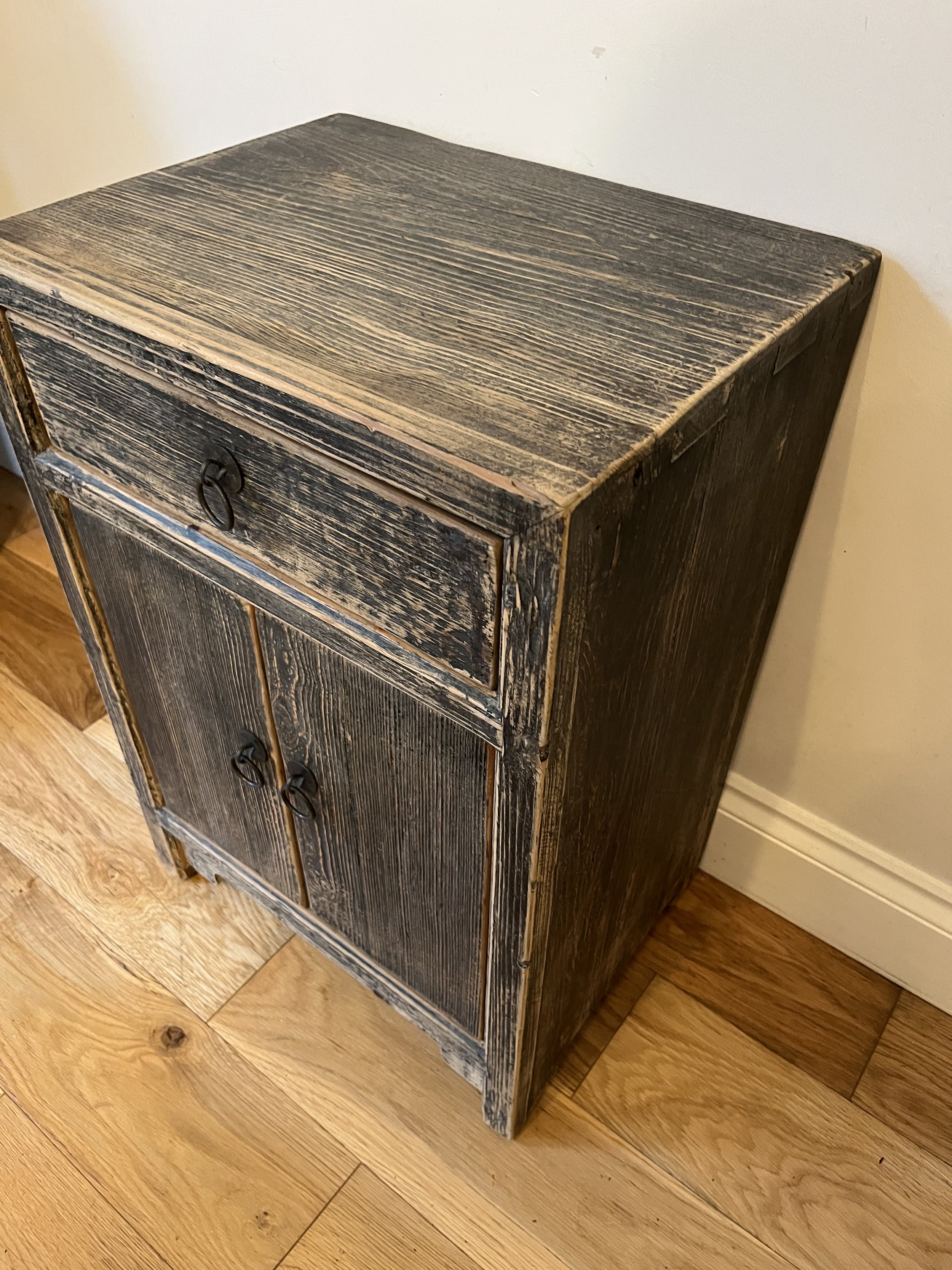 Secondhand vintage pine bedside table