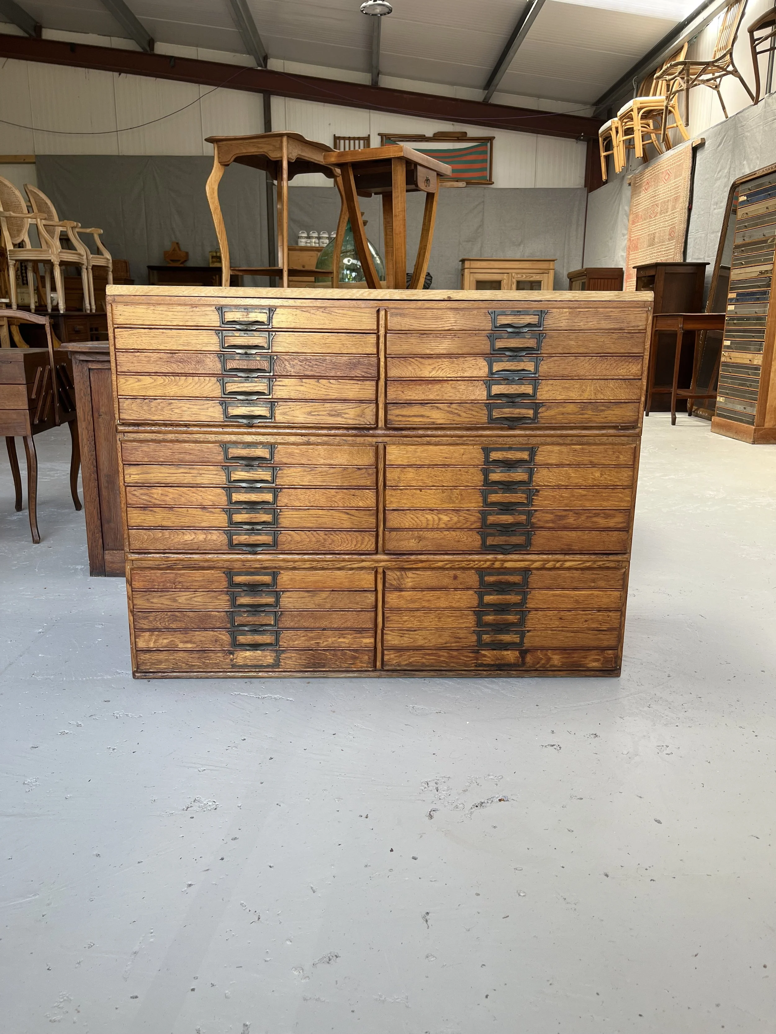 Secondhand vintage map chest filing cabinet