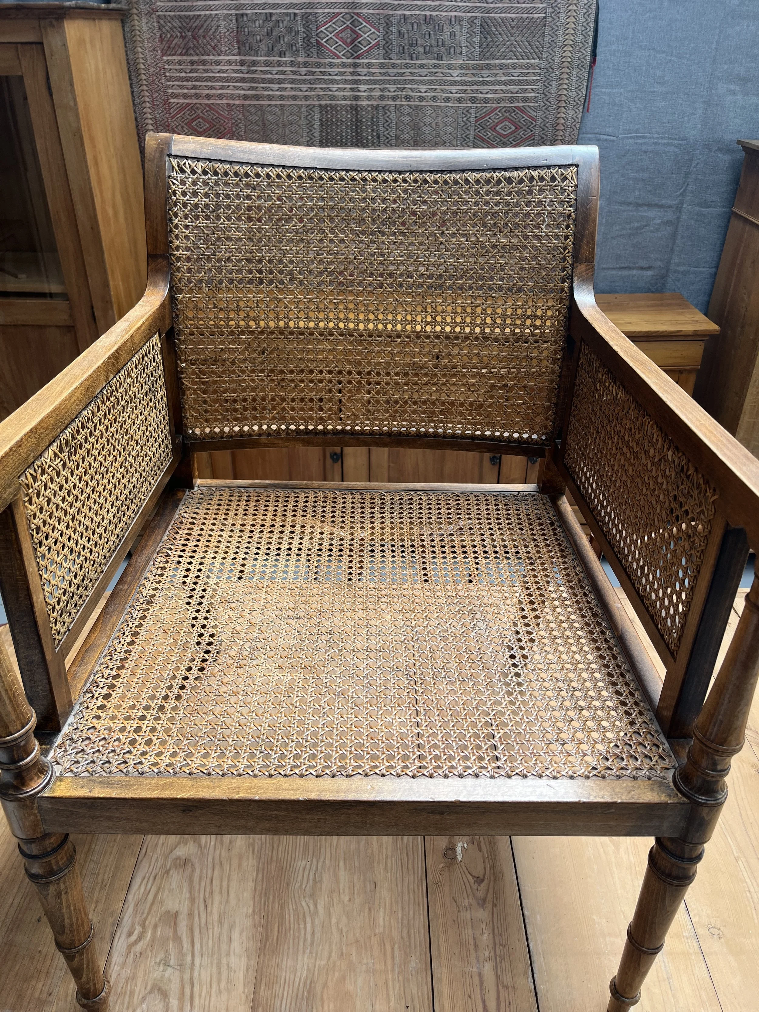Secondhand vintage bergère library chairs