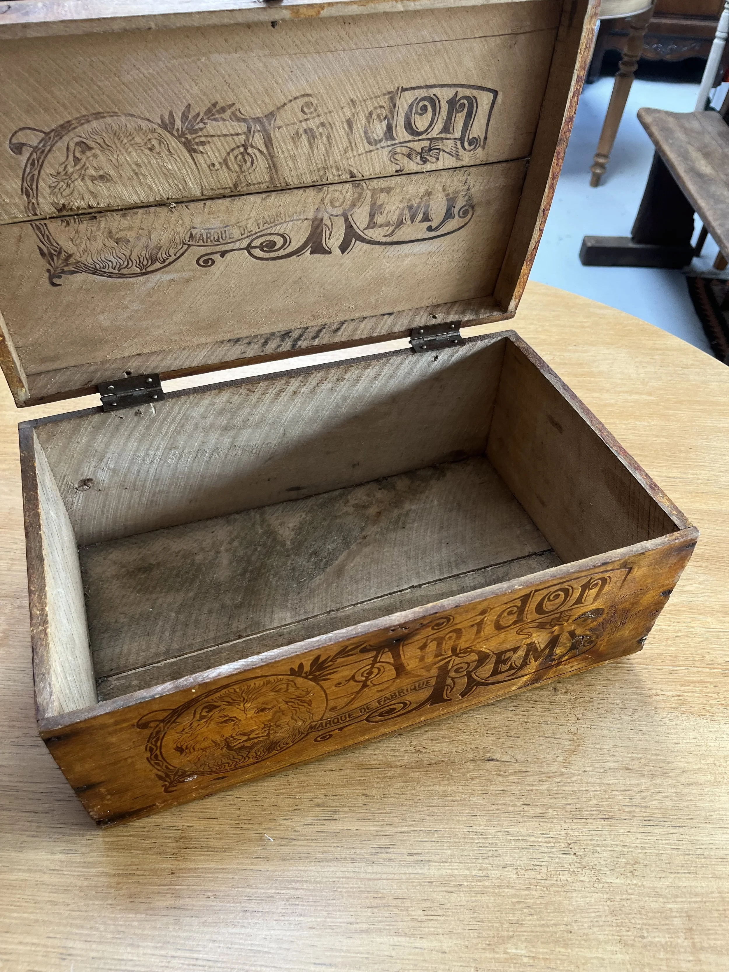 Secondhand vintage wooden box